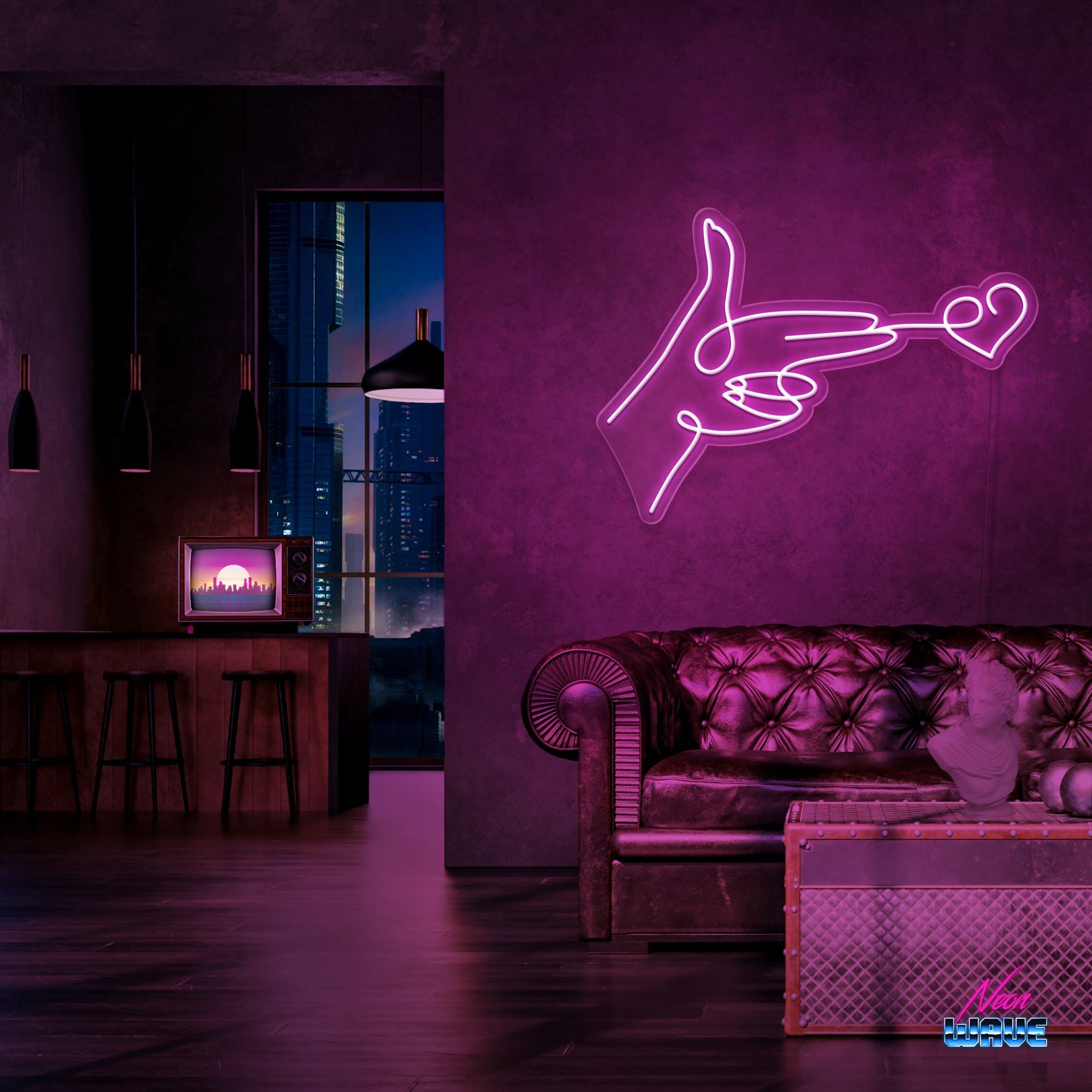Love Bullet Neon Sign Neonwave.ch 50cm Pink 