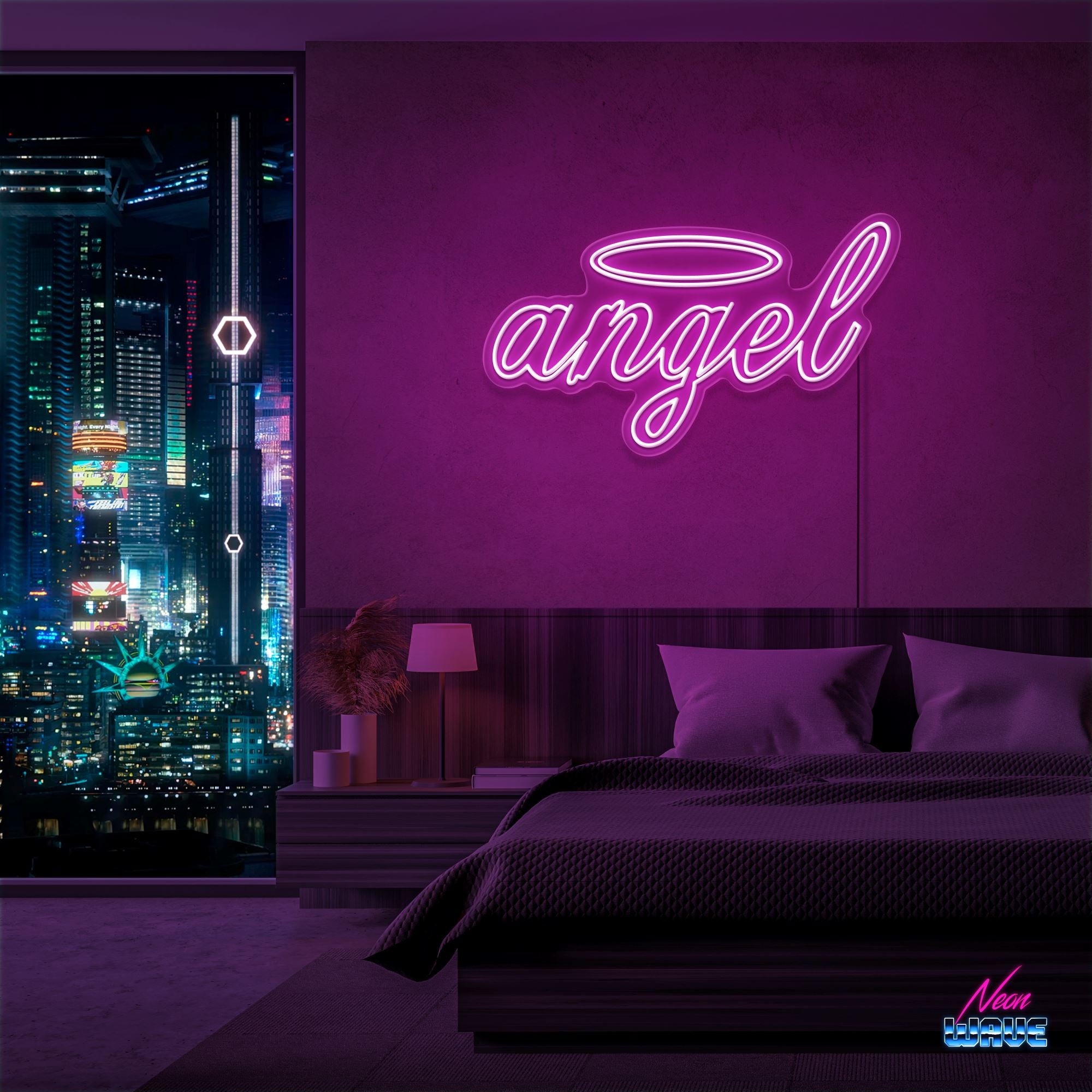 Angel Neon Sign Neonwave.ch 75cm Pink 