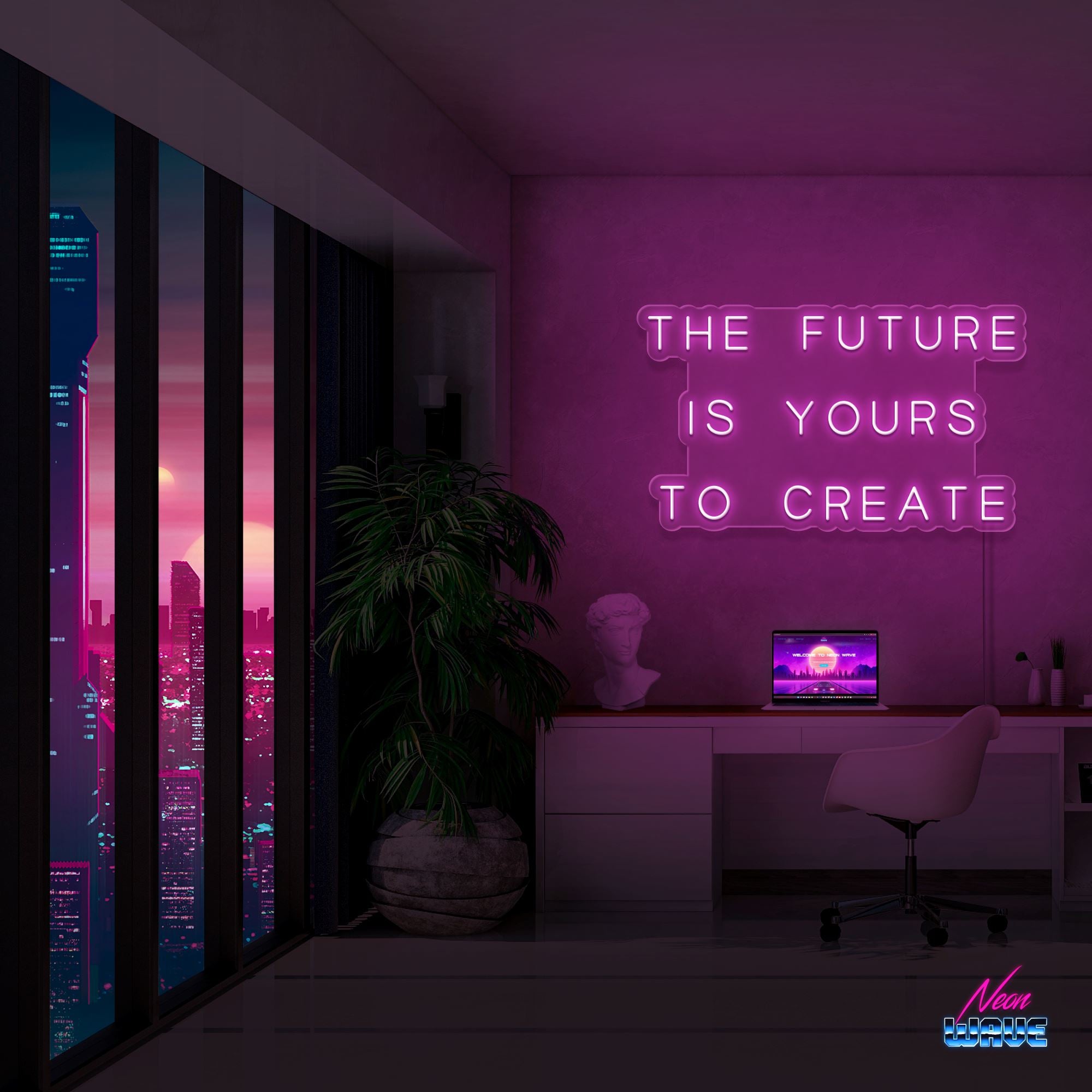 THE FUTURE IS YOURS TO CREATE Neonsign Neonwave.ch 