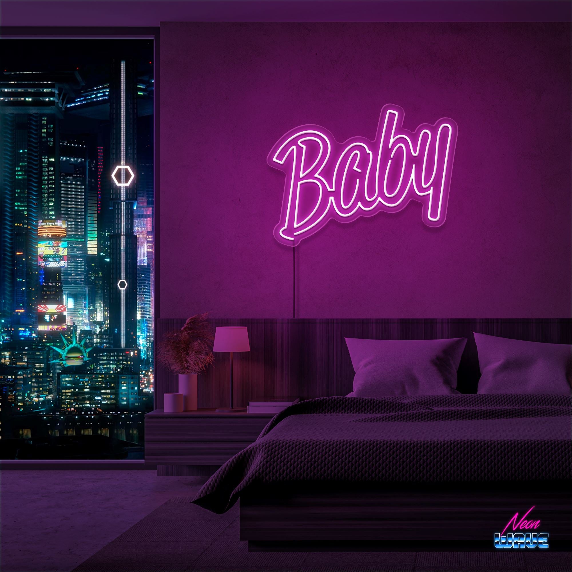 Baby Neon Sign Neonwave.ch 50cm Pink 