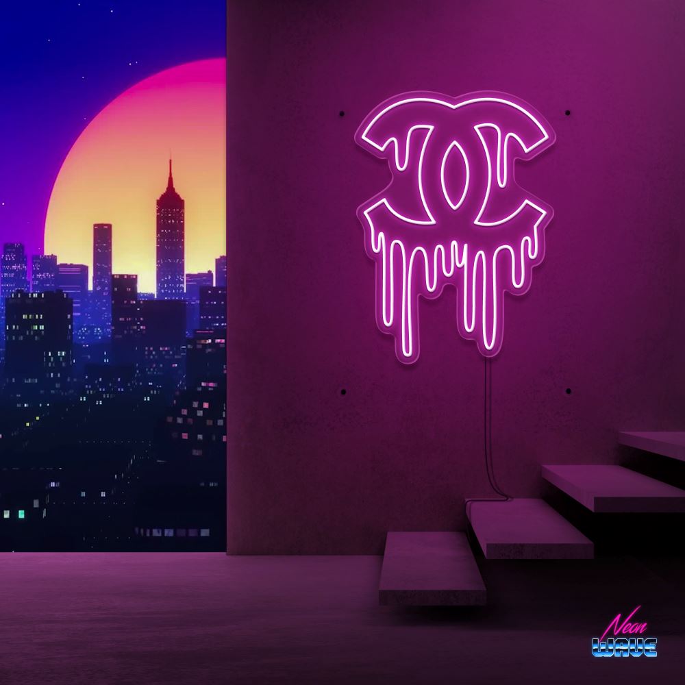 Liquid Chanel Neon Sign Neonwave.ch 50cm Pink 