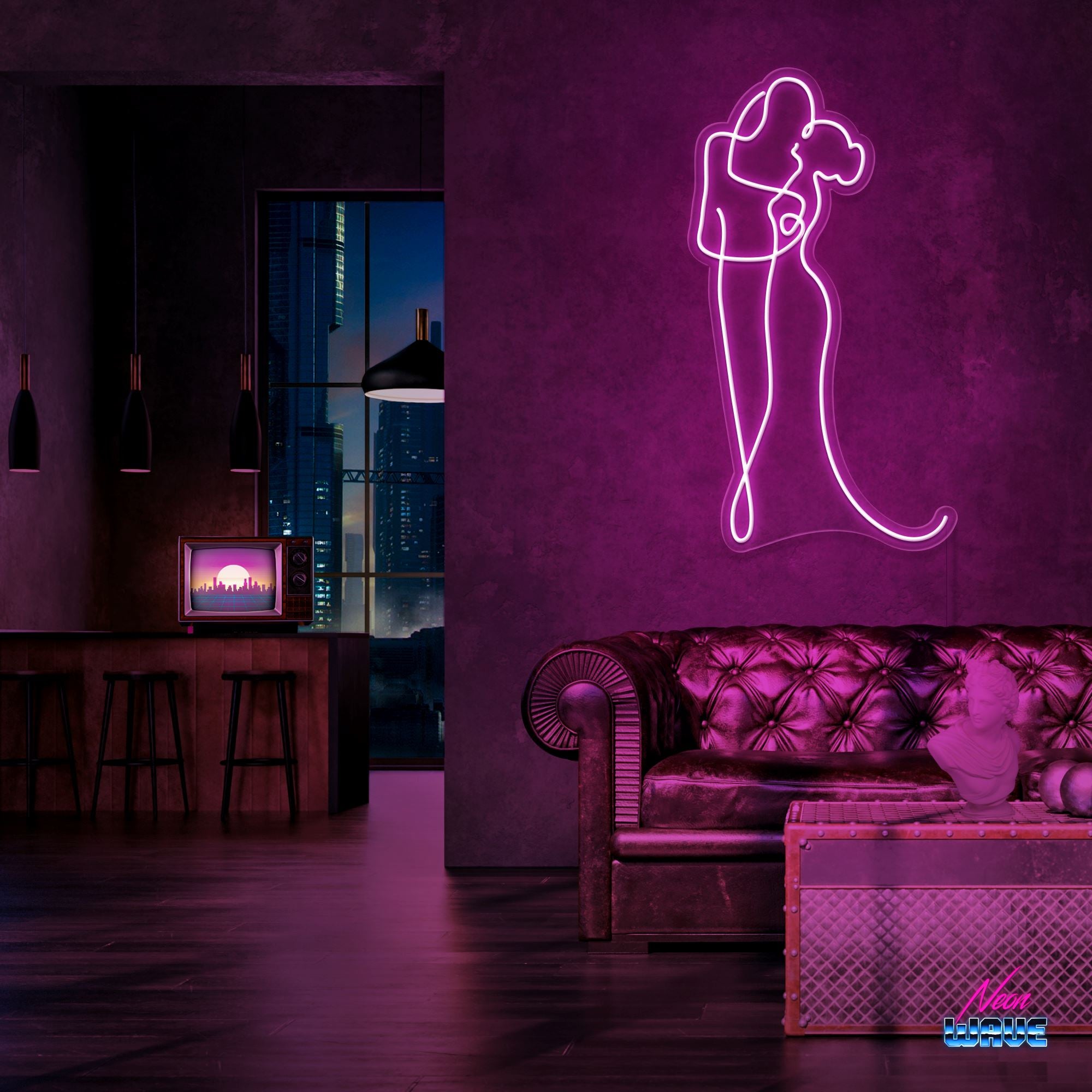 Marriage Neon Sign Neonwave.ch 75 cm Pink 