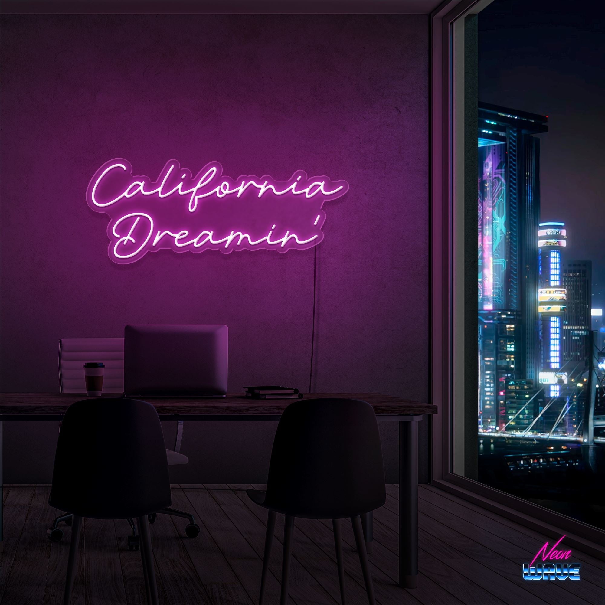 California Dreamin' Neon Sign Neonwave.ch 75cm Pink 