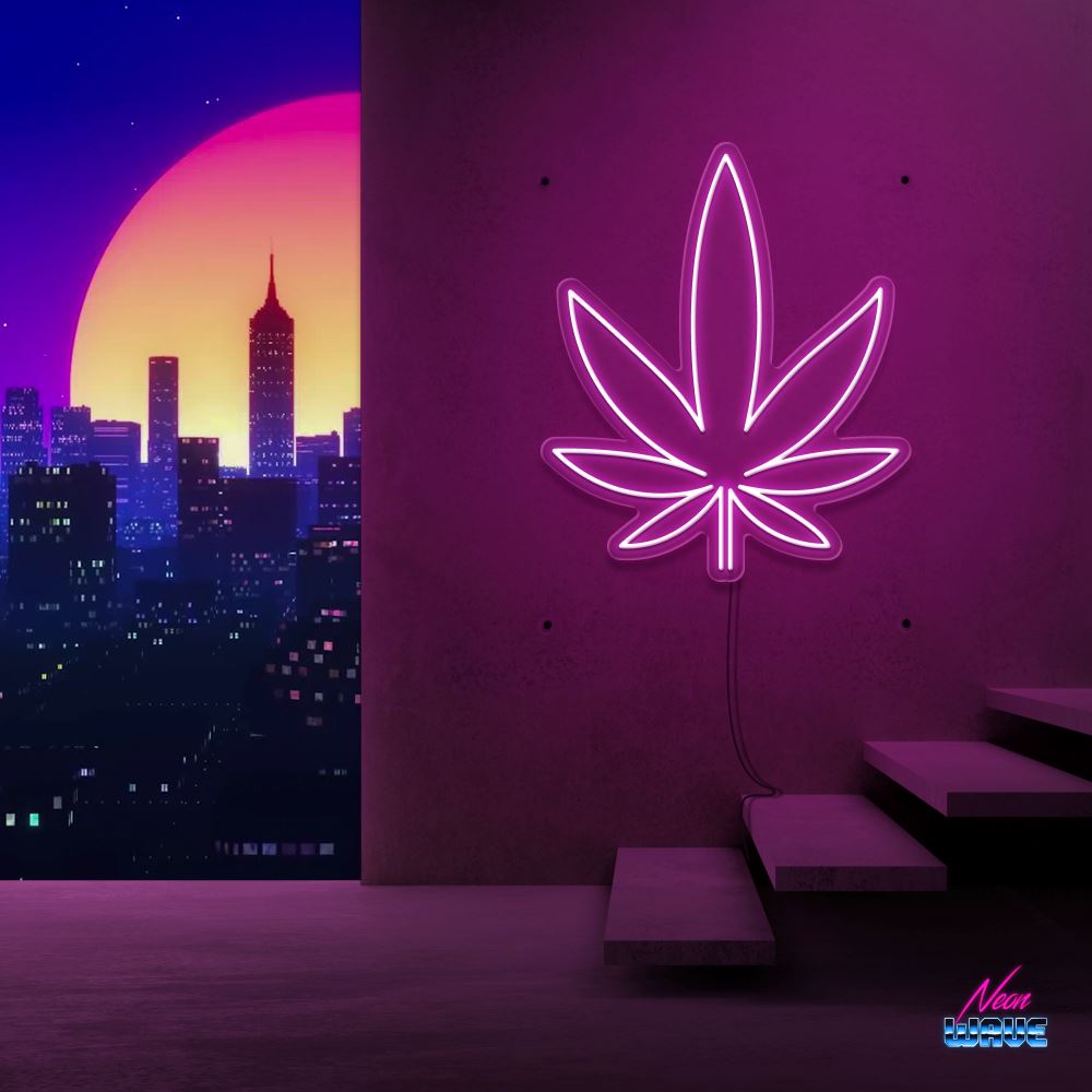 WEED Neon Sign Neonwave.ch 50cm Pink 
