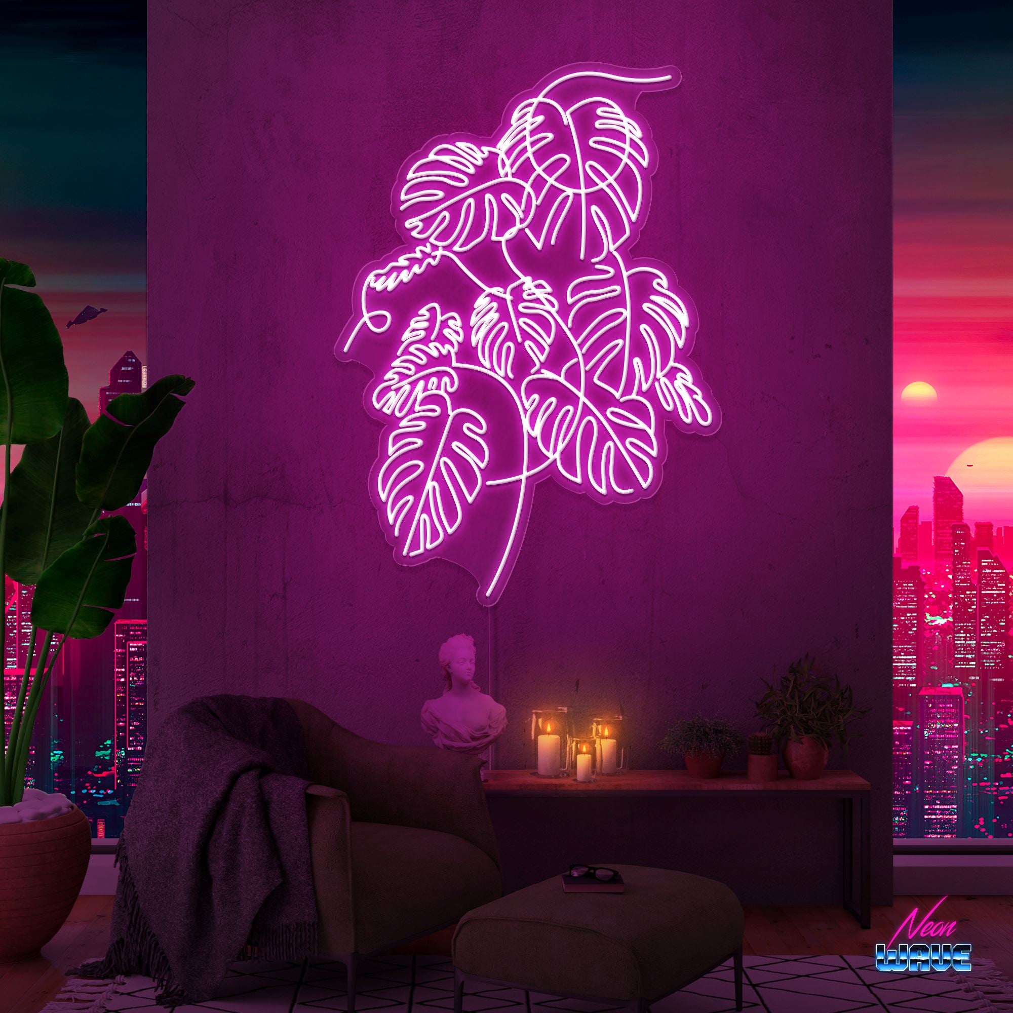 Monstera (150cm) Neon Sign Neonwave.ch 