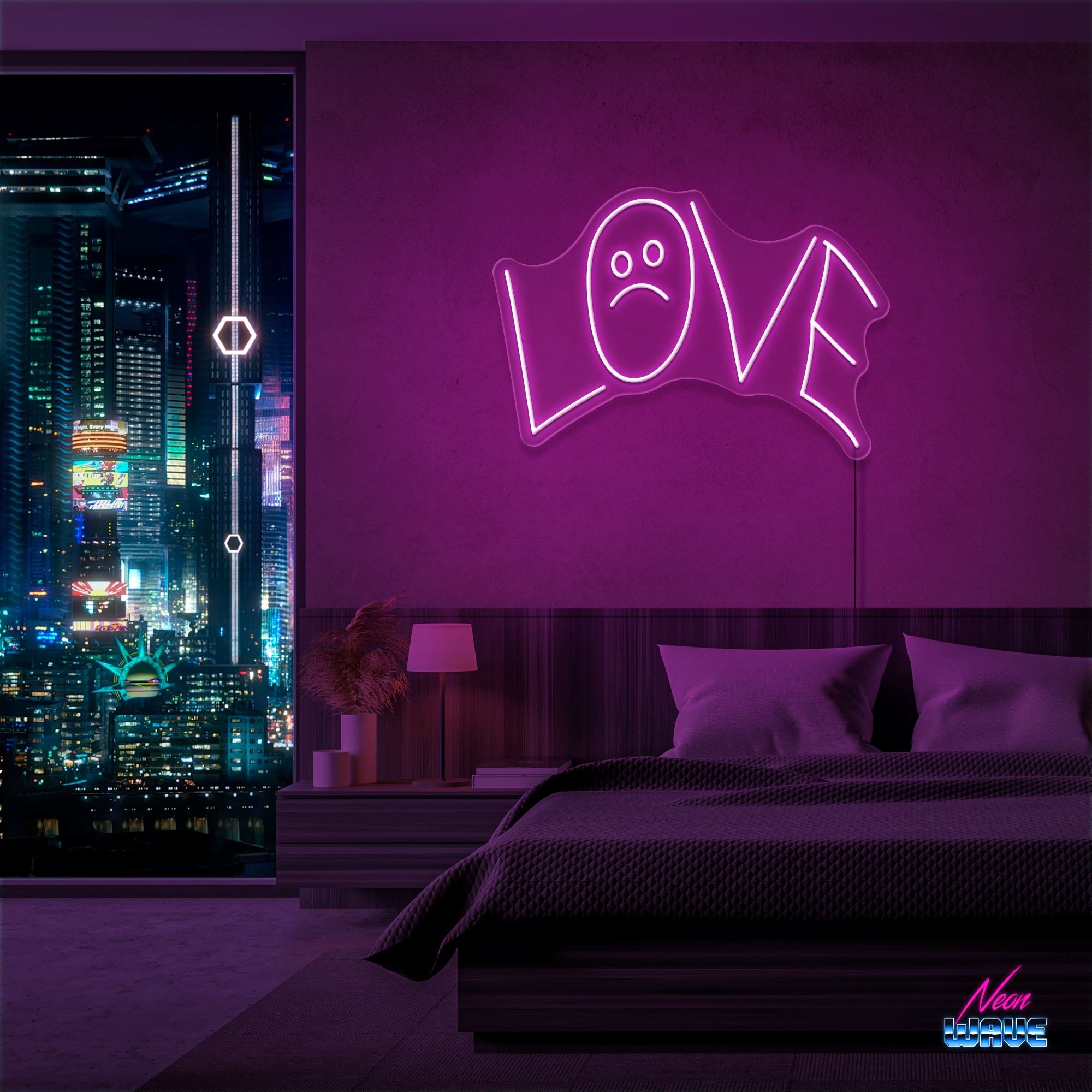 LOVE :( by "Lil Peep" Neon Sign Neonwave.ch 50cm Pink 