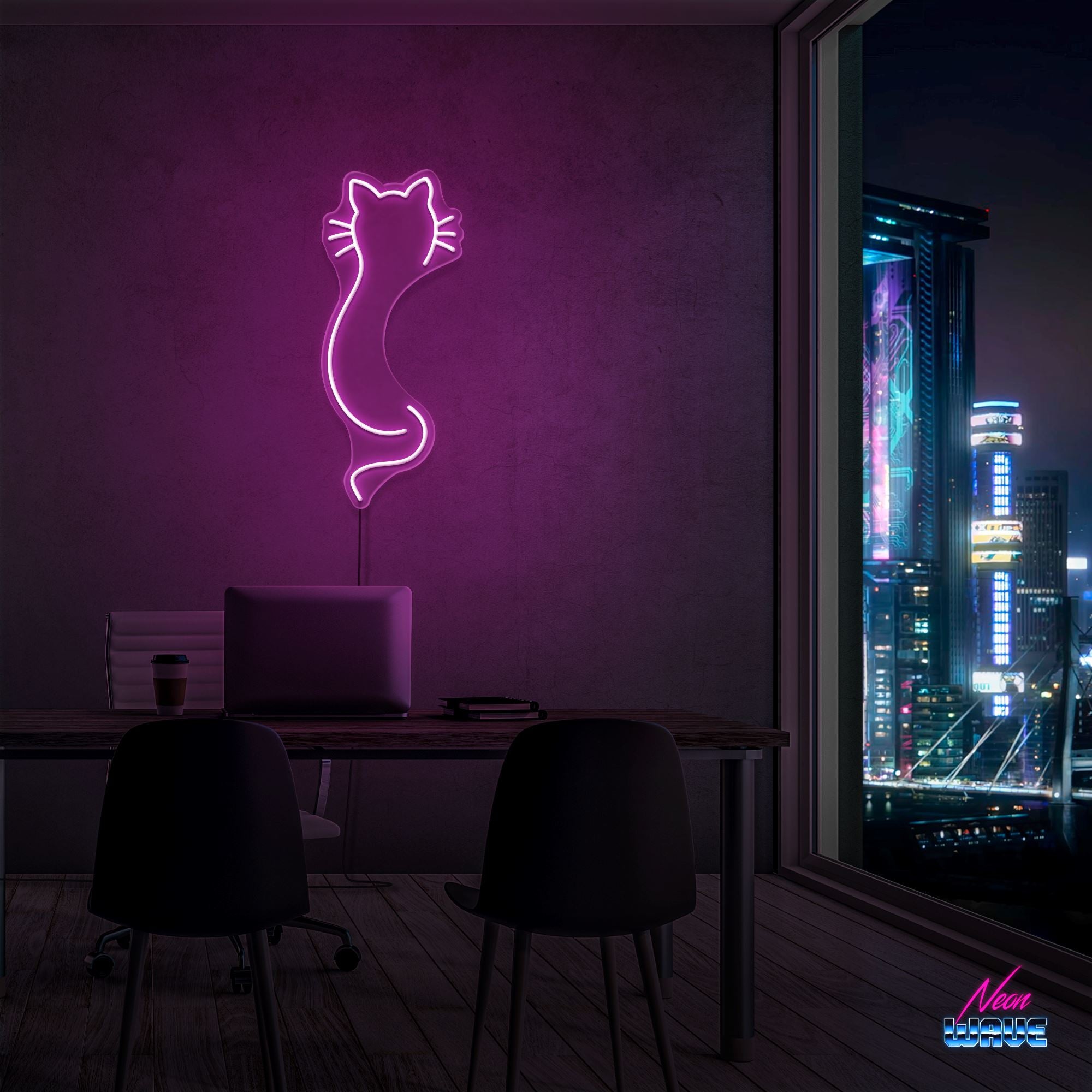 Cat Neon Sign Neonwave.ch 50cm Pink 