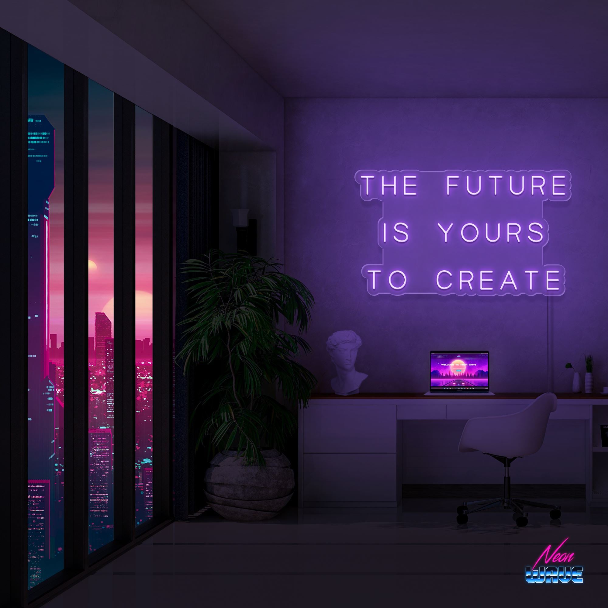 THE FUTURE IS YOURS TO CREATE Neonsign Neonwave.ch 