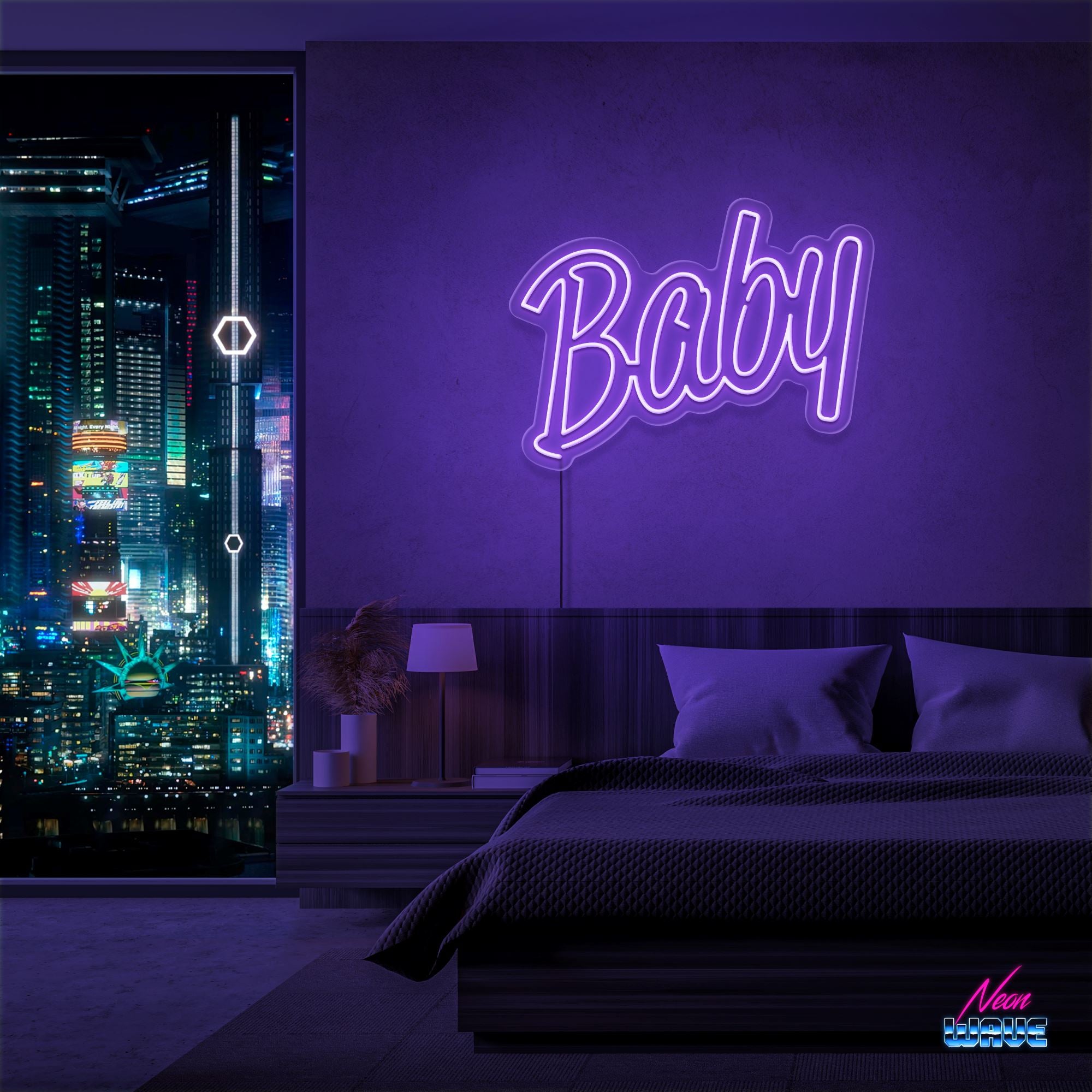 Baby Neon Sign Neonwave.ch 50cm Lila 
