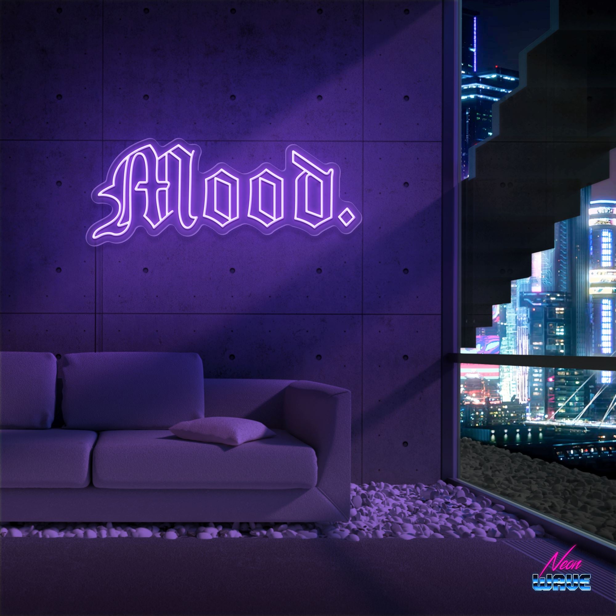 Mood. Neon Sign Neonwave.ch 75cm Lila 