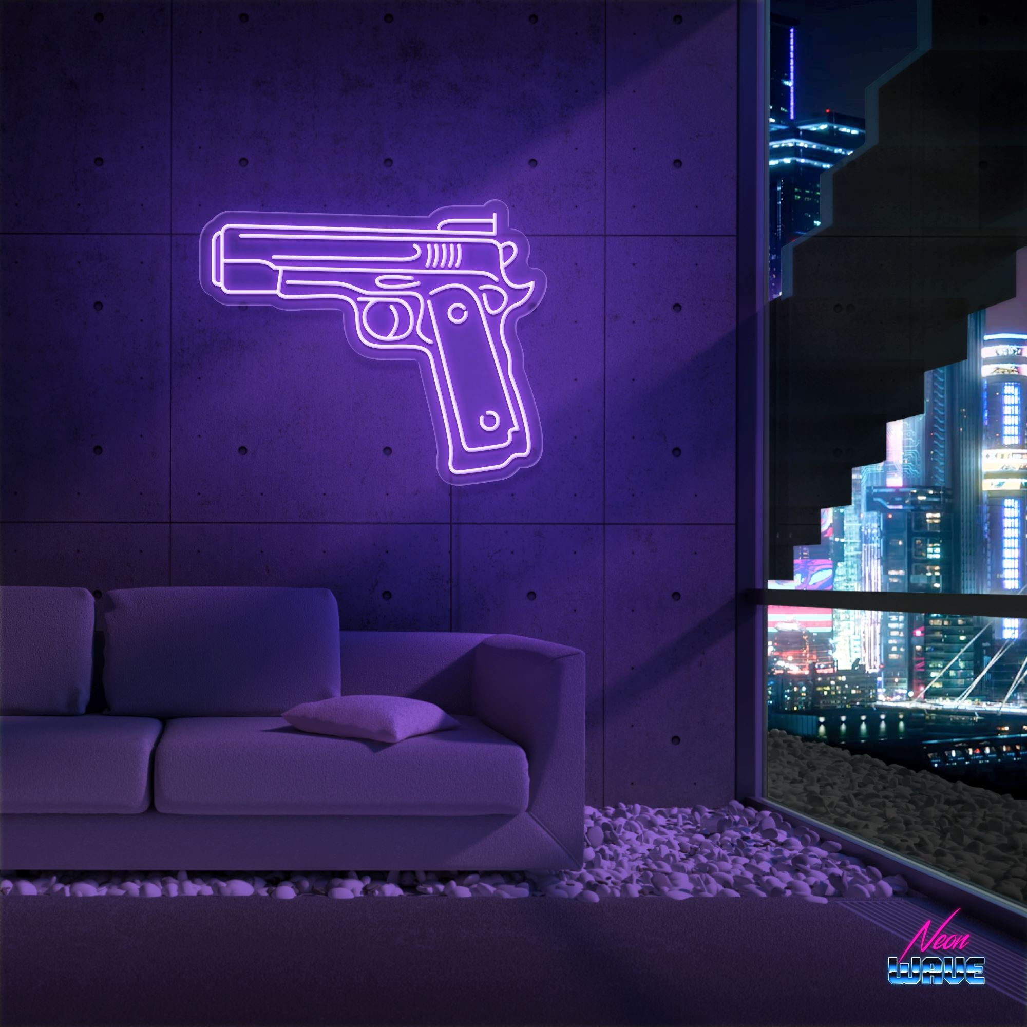 Bang Bang Neon Sign Neonwave.ch 50cm Lila 