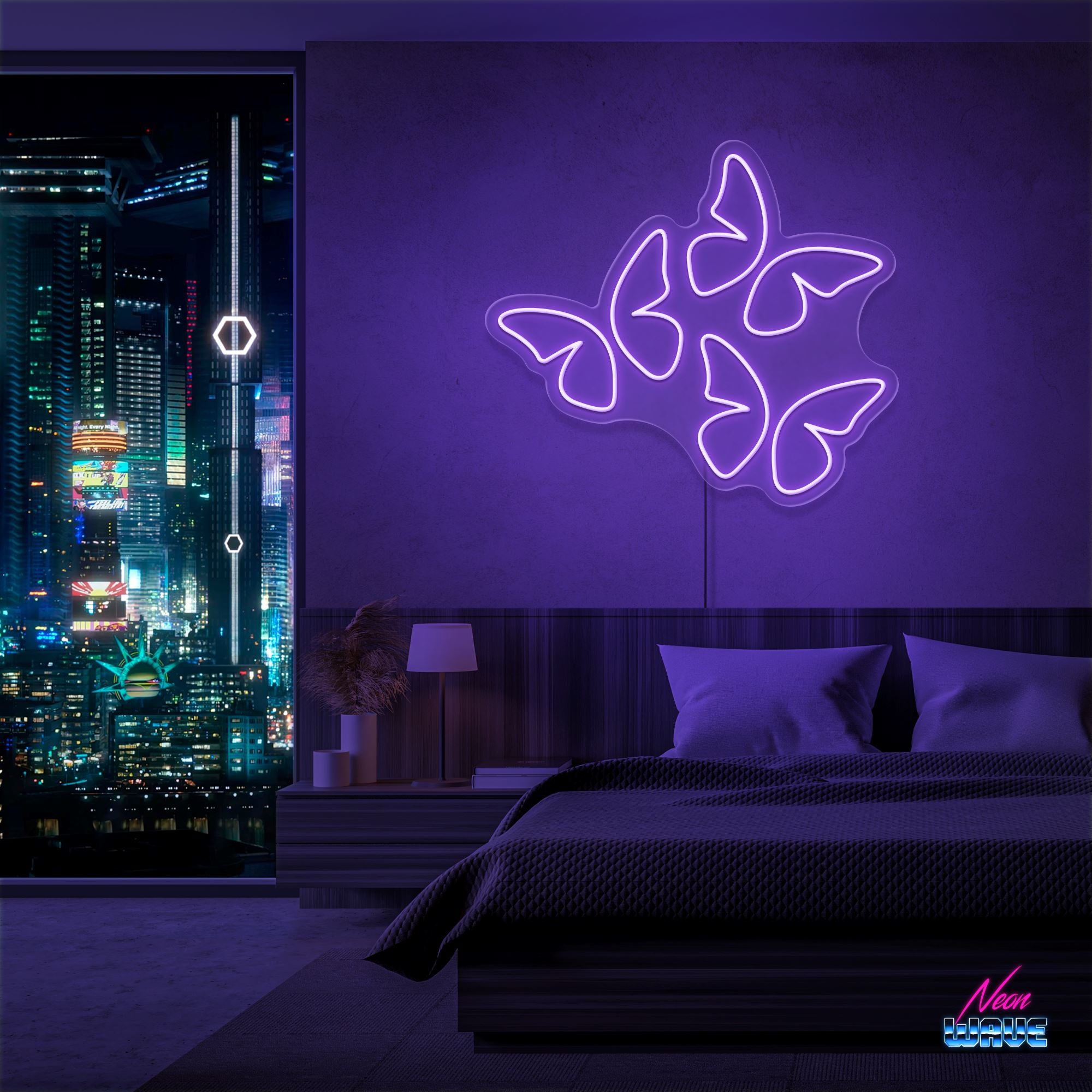 Butterfly 🦋 Neon Sign Neonwave.ch 50cm Lila 
