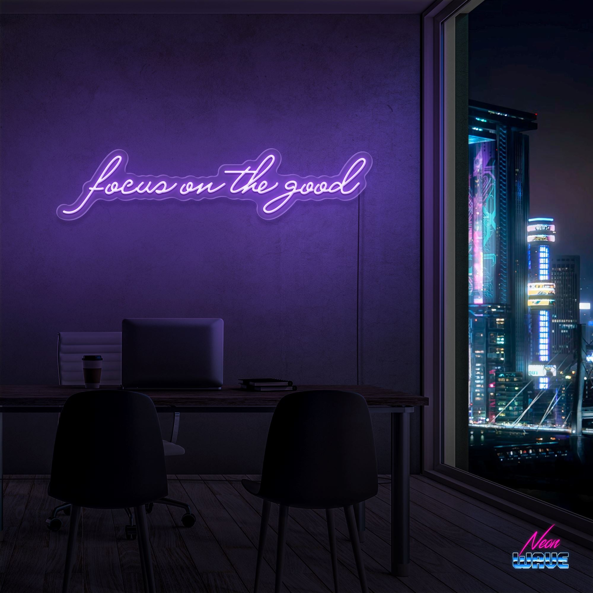 Focus on the good Neon Sign Neonwave.ch 75cm Lila 