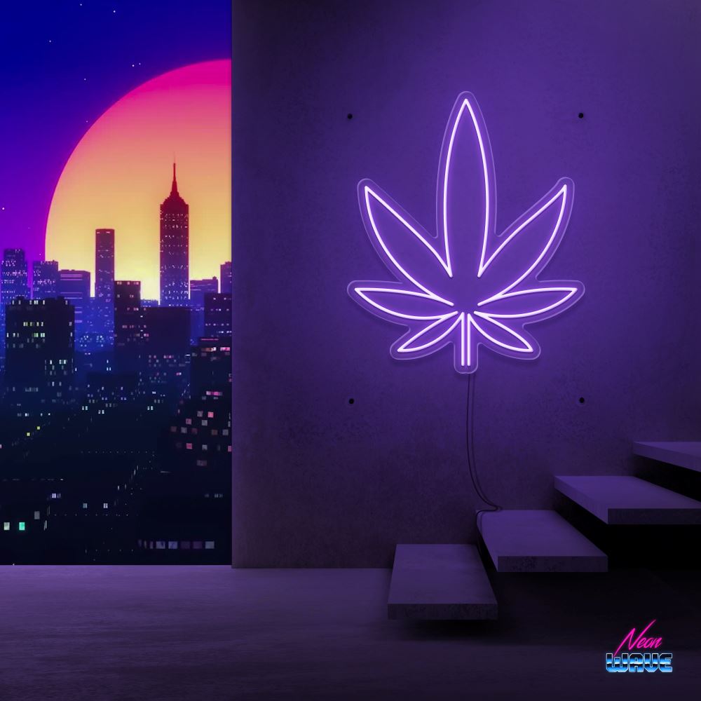 WEED Neon Sign Neonwave.ch 50cm Lila 