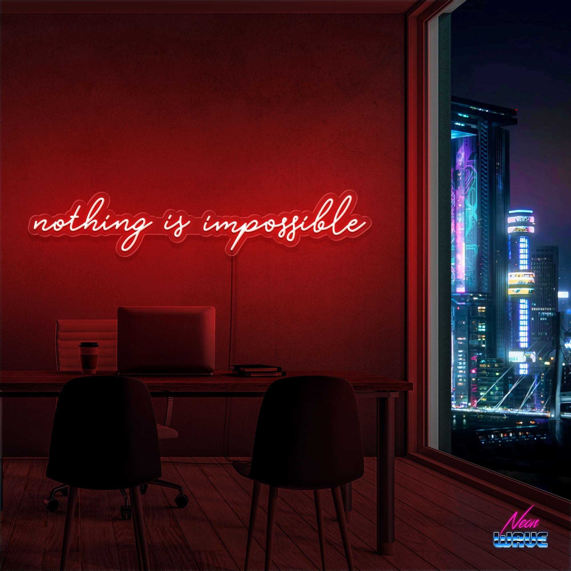 NOTHING IS IMPOSSIBLE Neon Sign Neonwave.ch 150cm Rot 