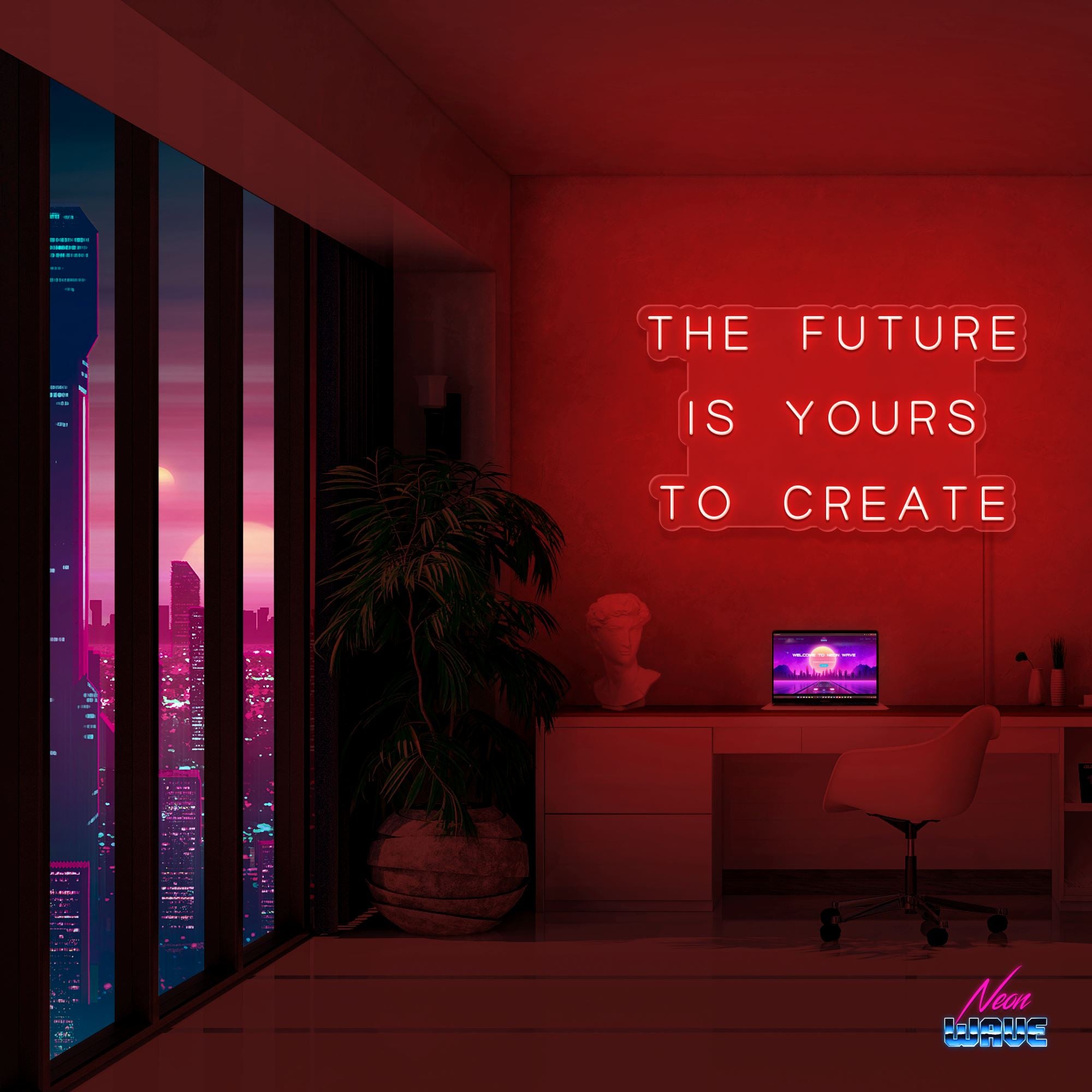 THE FUTURE IS YOURS TO CREATE Neonsign Neonwave.ch 