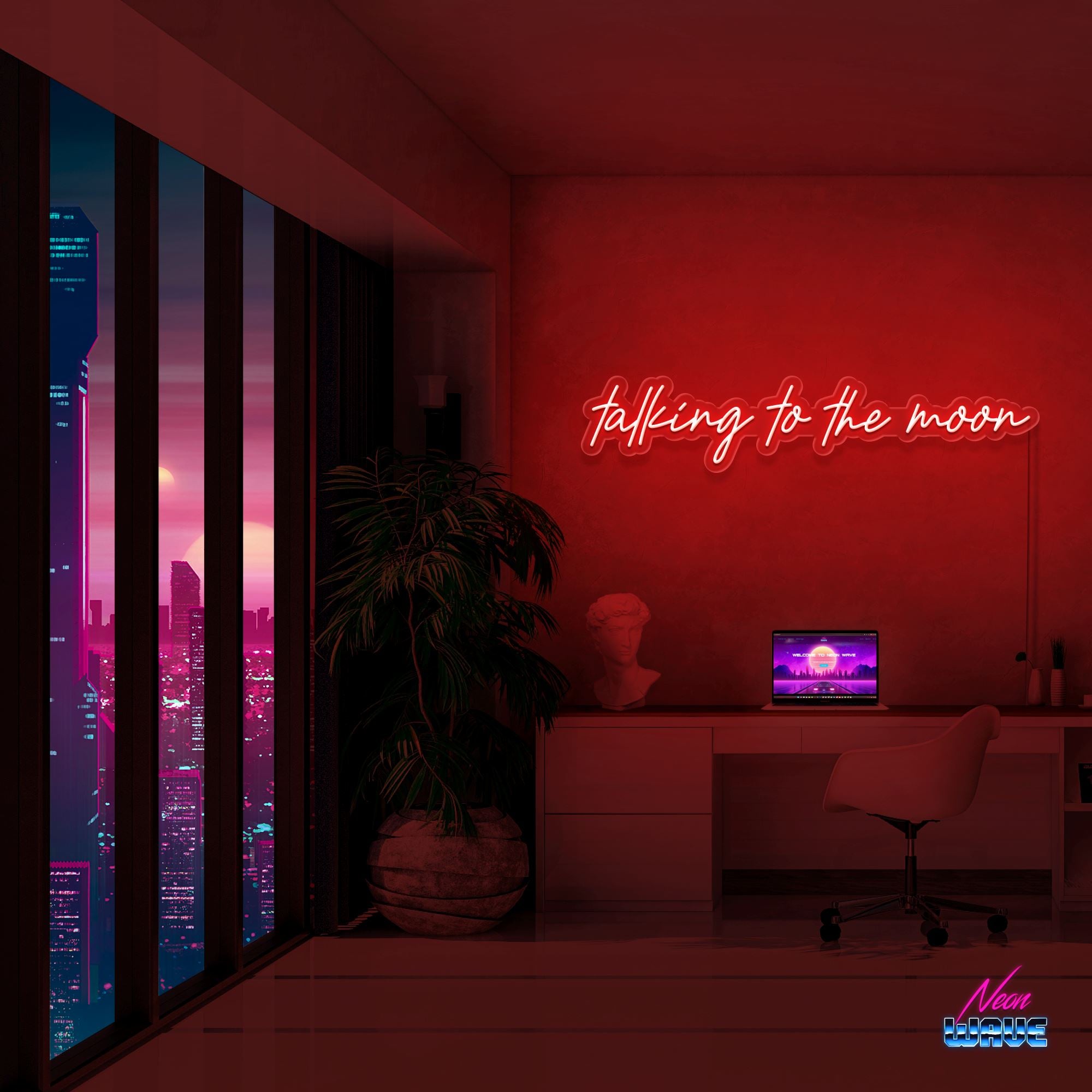 Talking to the moon Neon Sign Neonwave.ch 100cm Rot 