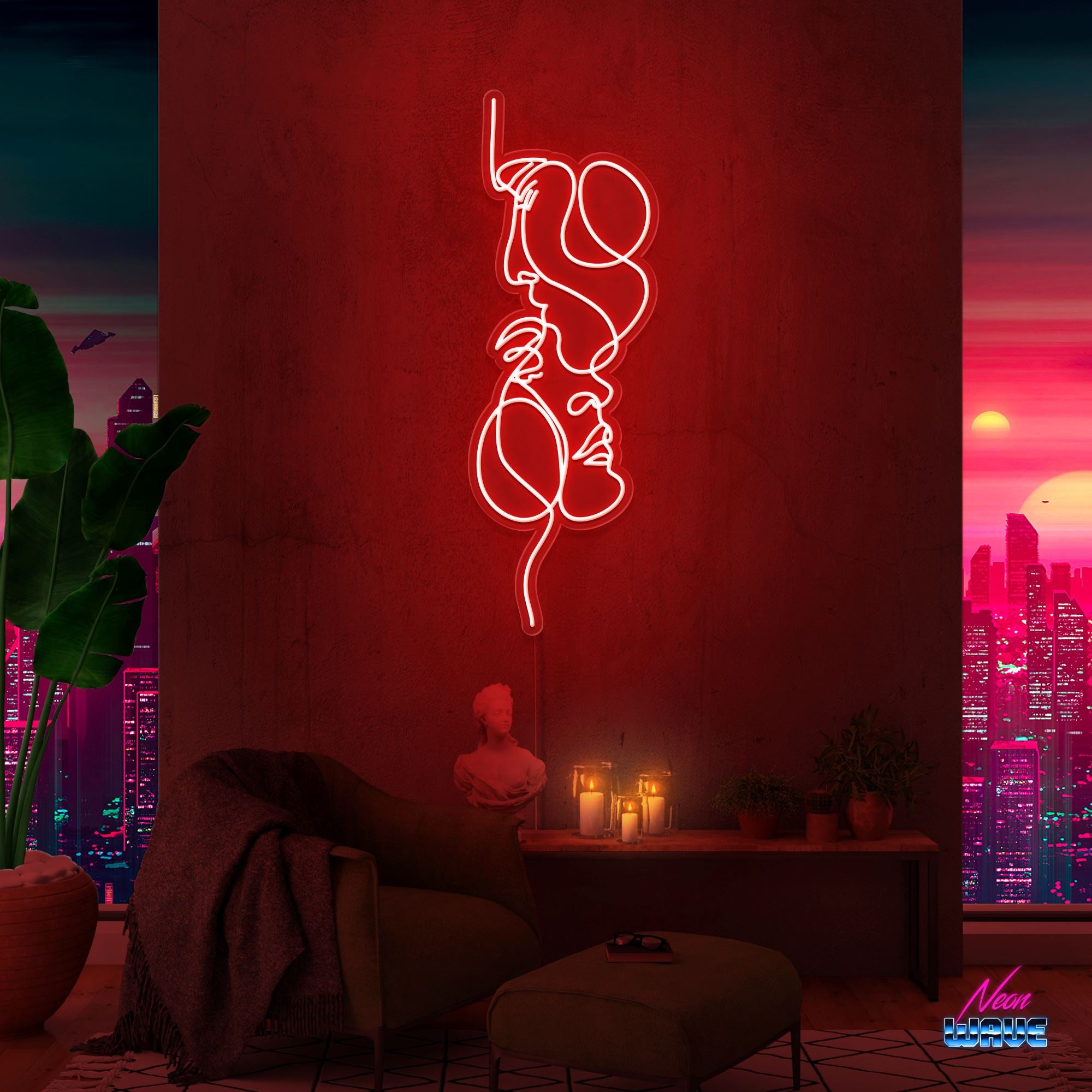You and Me Neon Sign Neonwave.ch 120 cm Rot 
