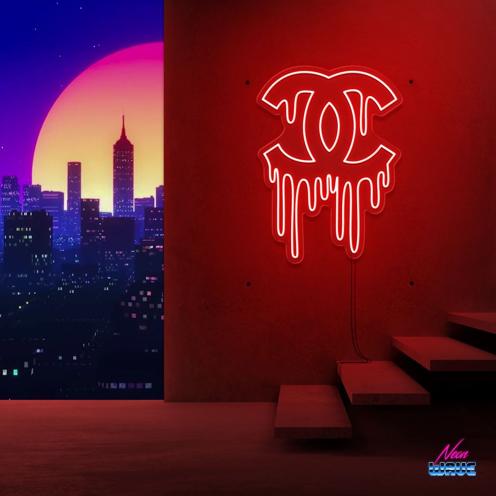 Liquid Chanel Neon Sign Neonwave.ch 50cm Rot 