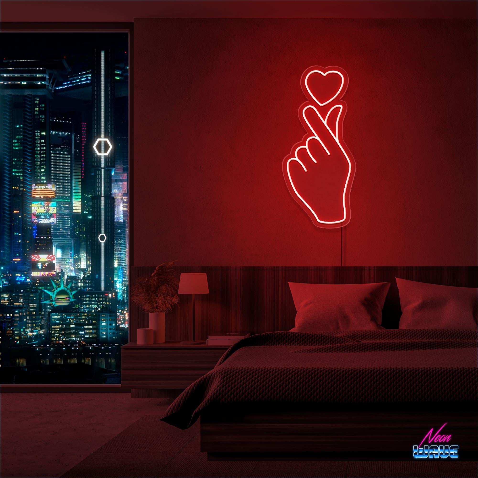 Hand Of Love Neon Sign Neonwave.ch 50cm Rot 