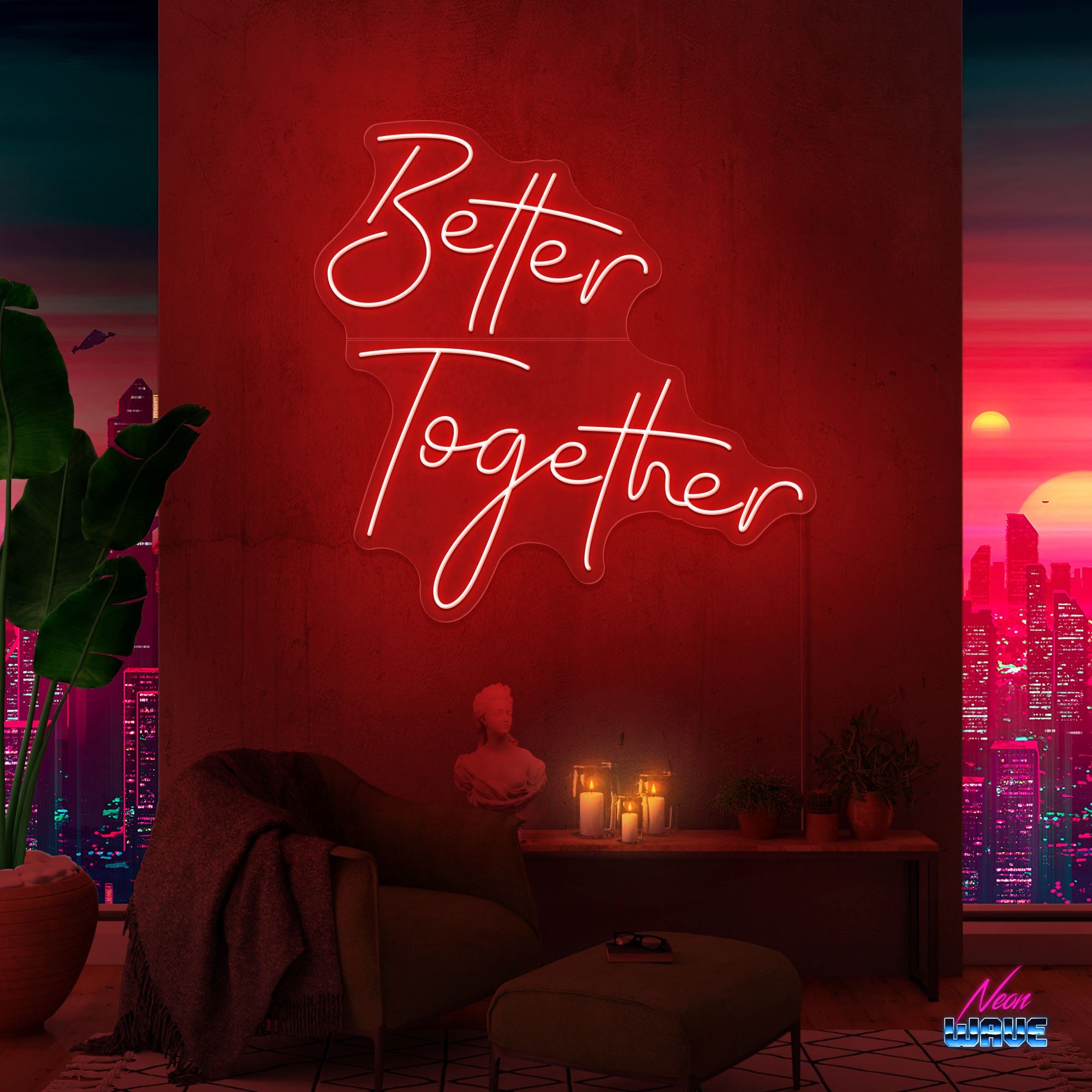 Better Together Neon Sign Neonwave.ch 50cm Rot 