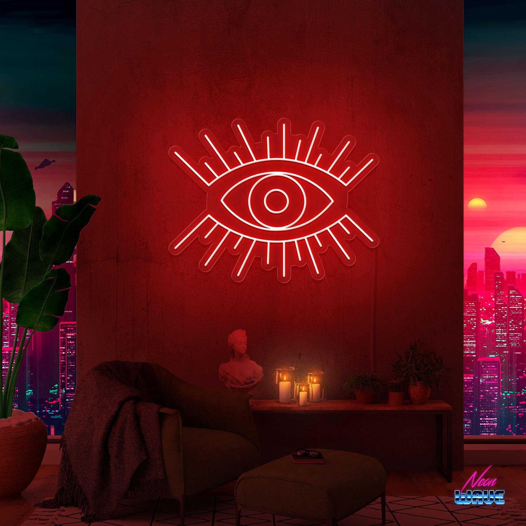 The Eye Neon Sign Neonwave.ch 50cm Rot 