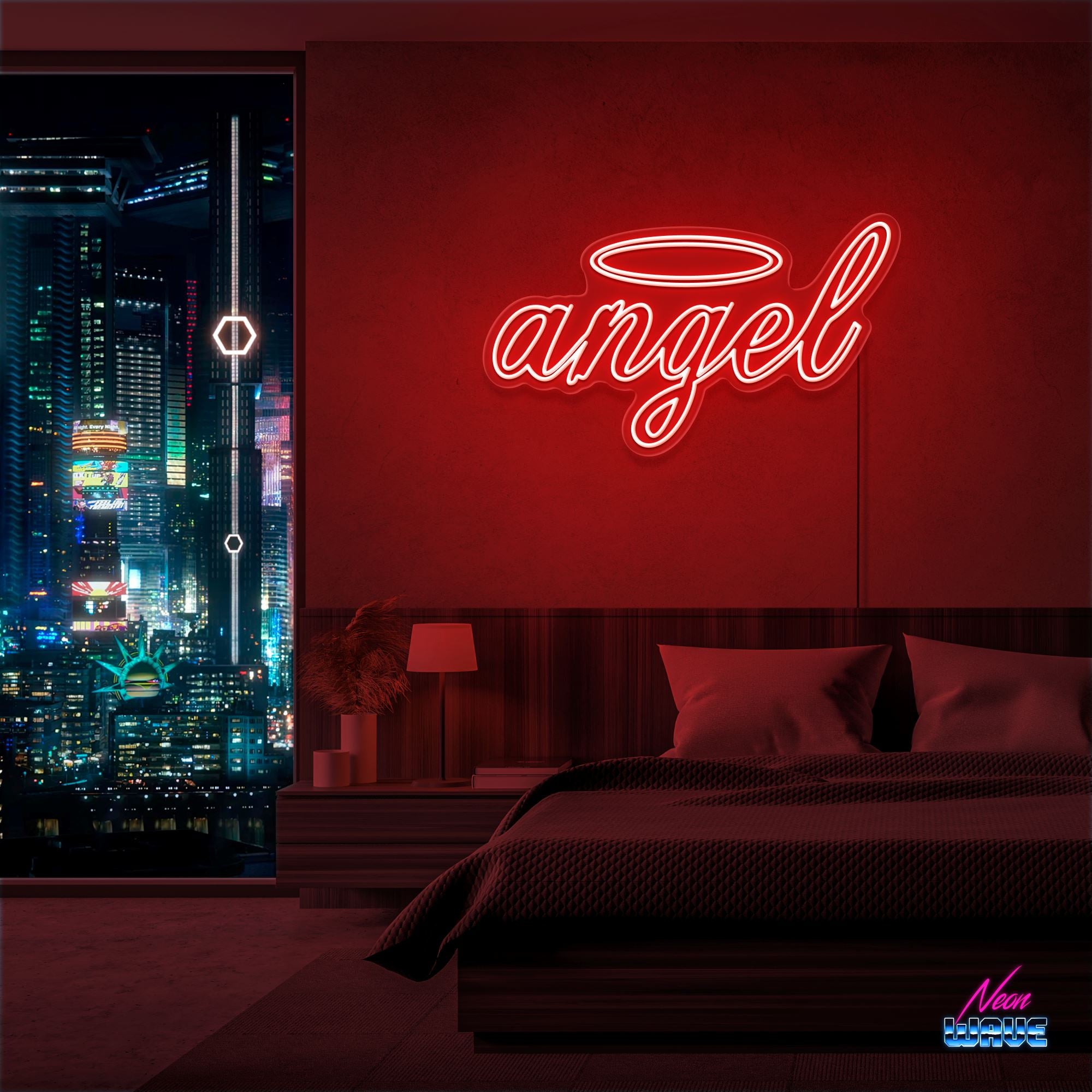 Angel Neon Sign Neonwave.ch 75cm Rot 