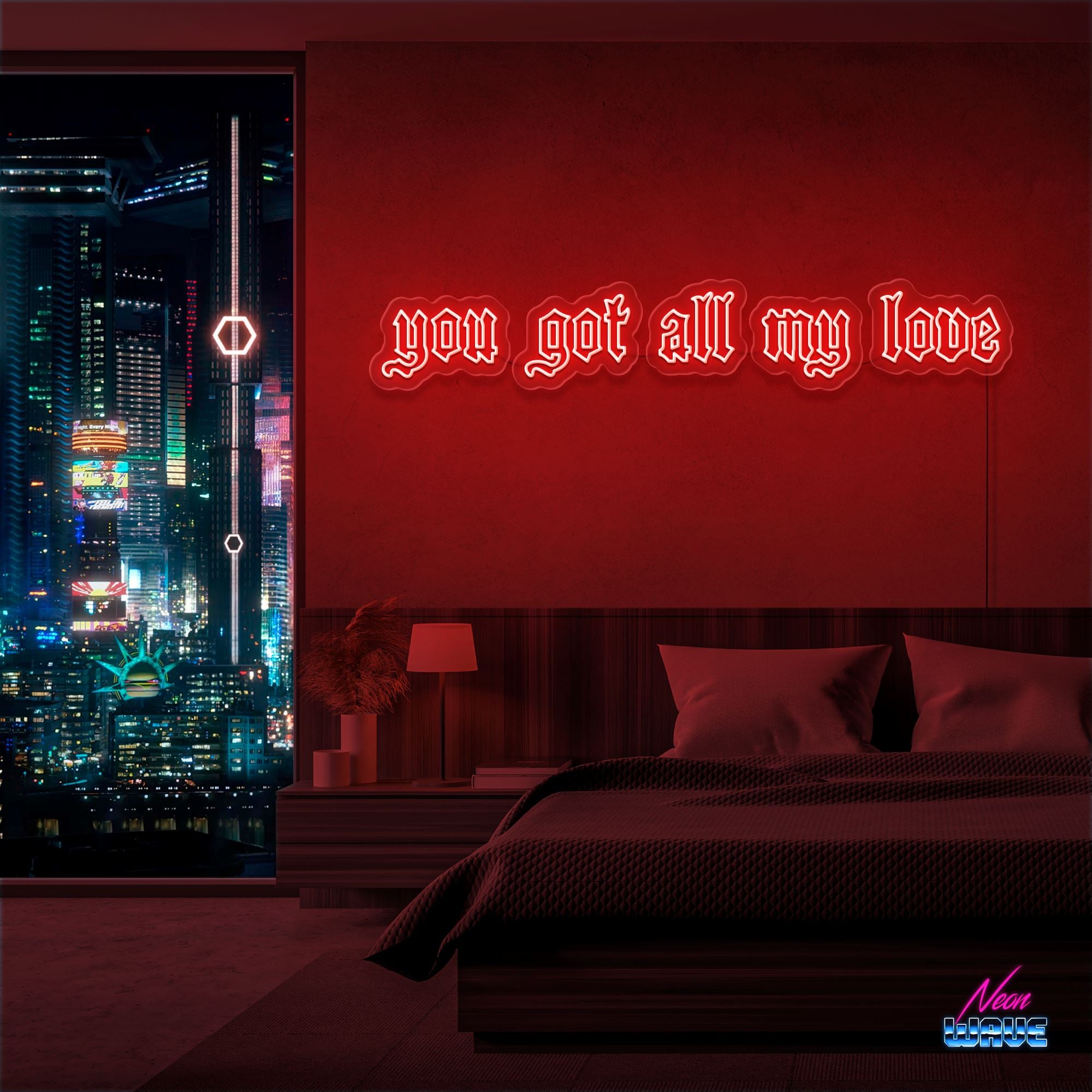 you got all my love Neon Sign Neonwave.ch 125cm Rot 