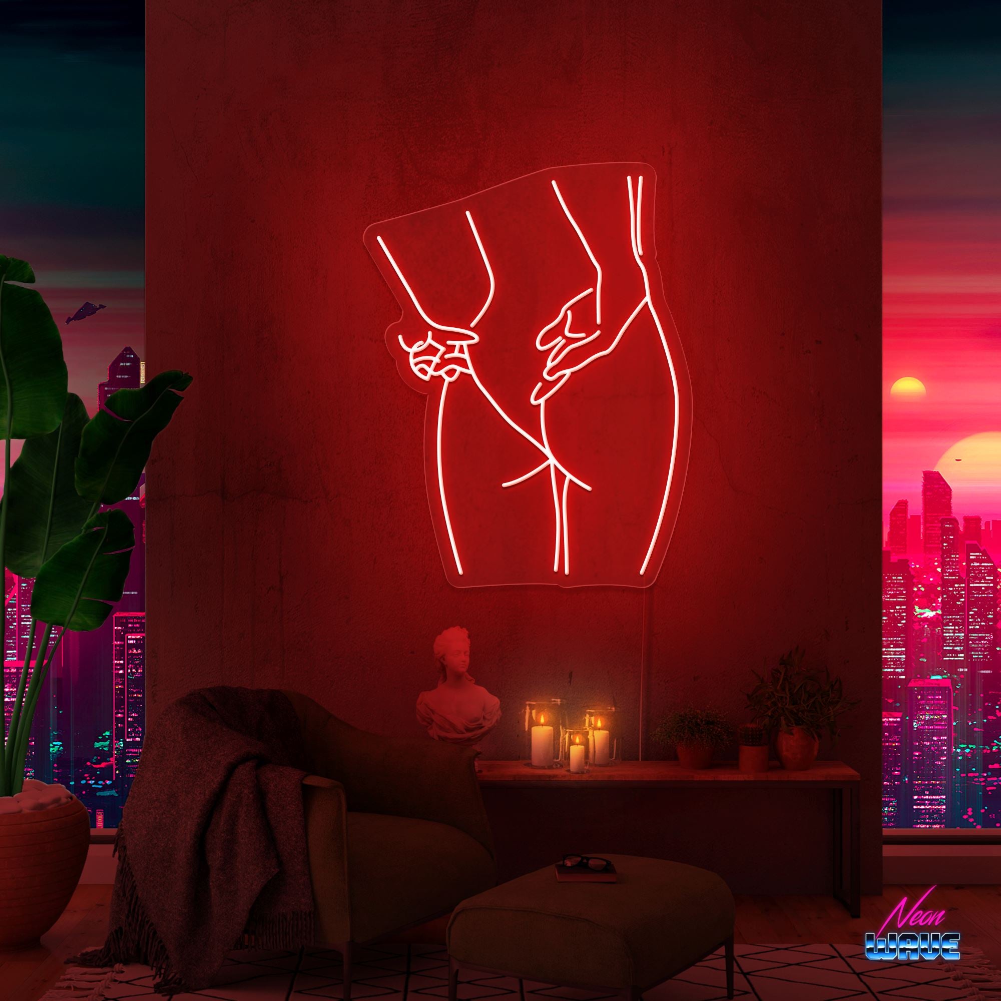 Silhouette Neon Sign Neonwave.ch 75cm Rot 