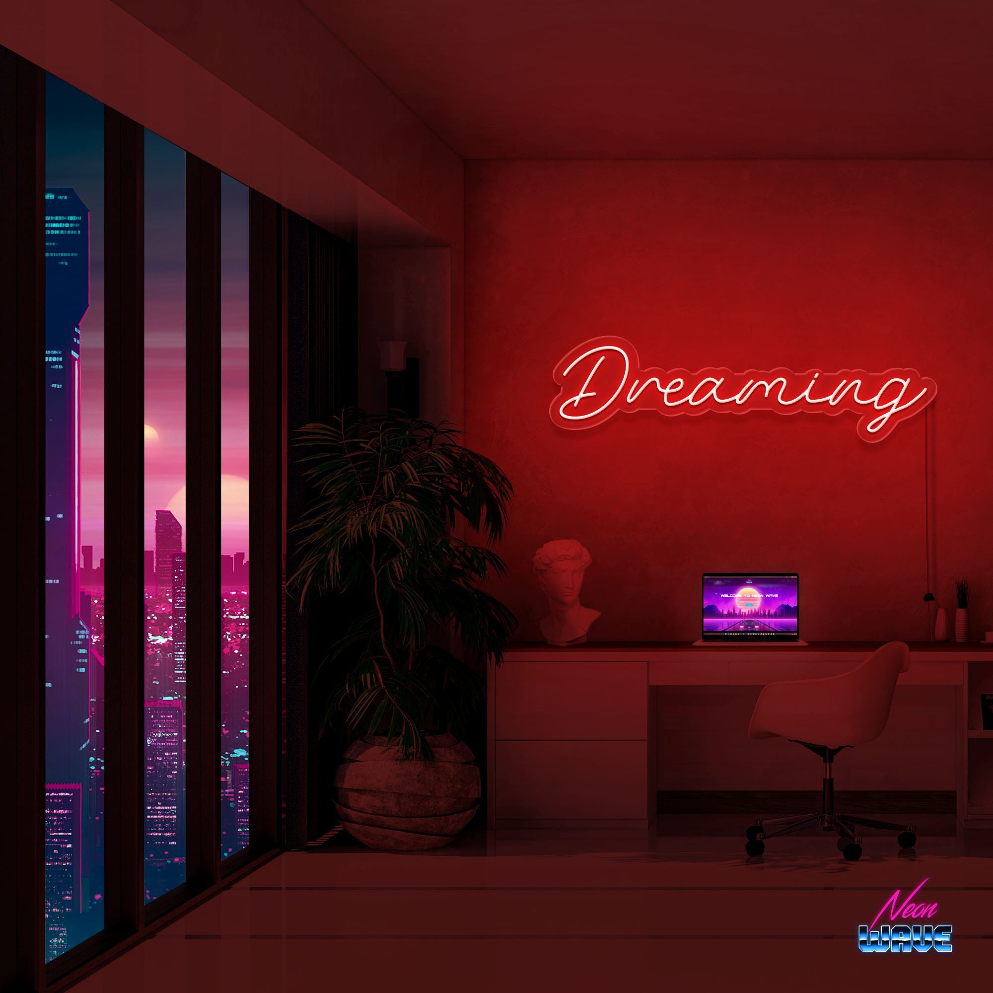 DREAMING Neon Sign Neonwave.ch 75cm Rot 