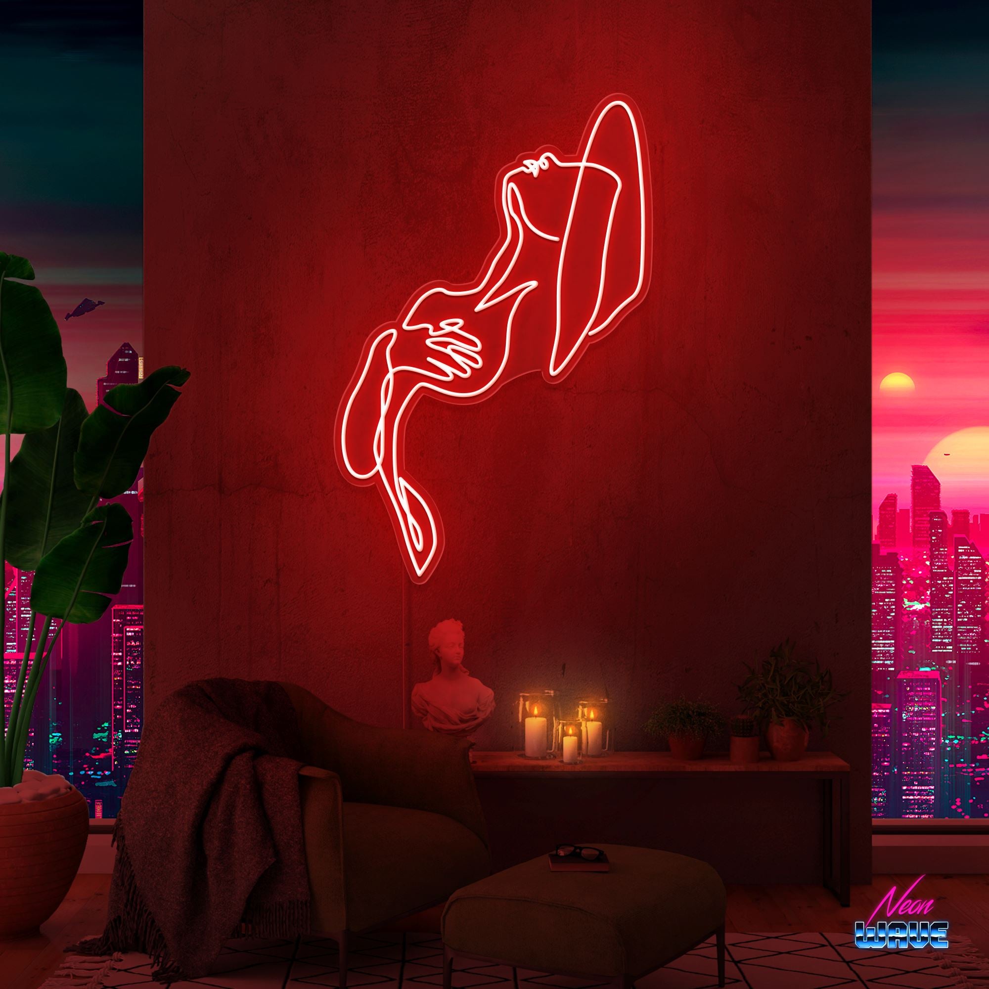 Aesthetic Woman Neon Sign Neonwave.ch 150 cm Rot 
