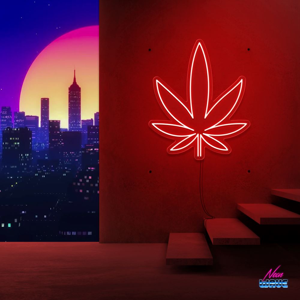 WEED Neon Sign Neonwave.ch 50cm Rot 