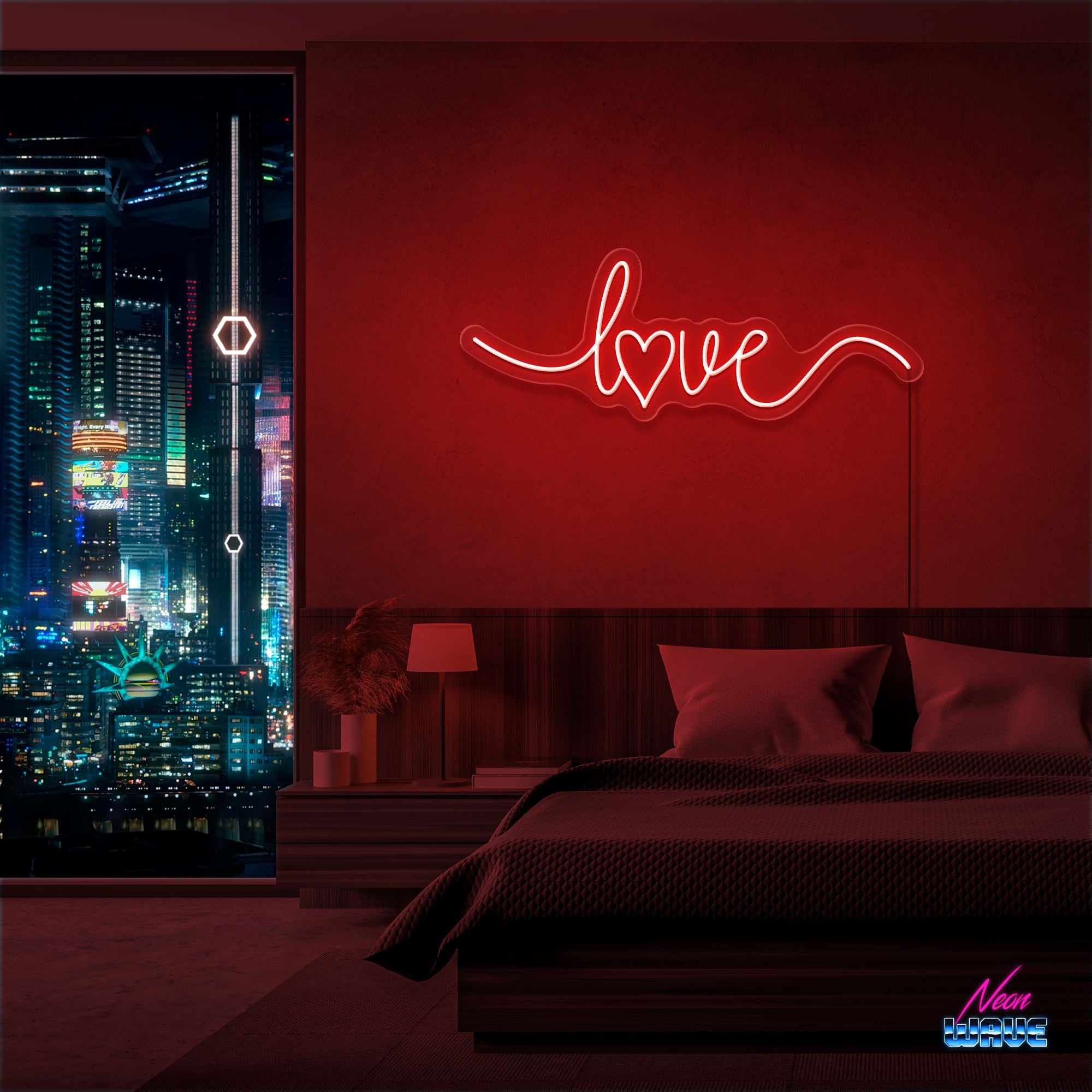 Love Heart Neon Sign Neonwave.ch 50cm Rot 
