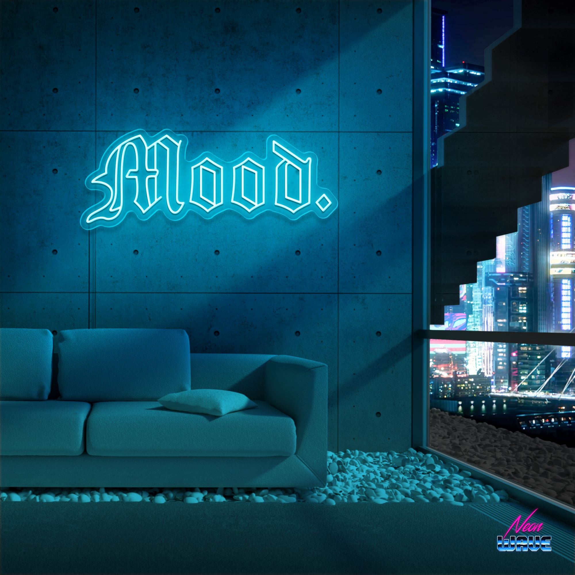 Mood. Neon Sign Neonwave.ch 75cm Hellblau 