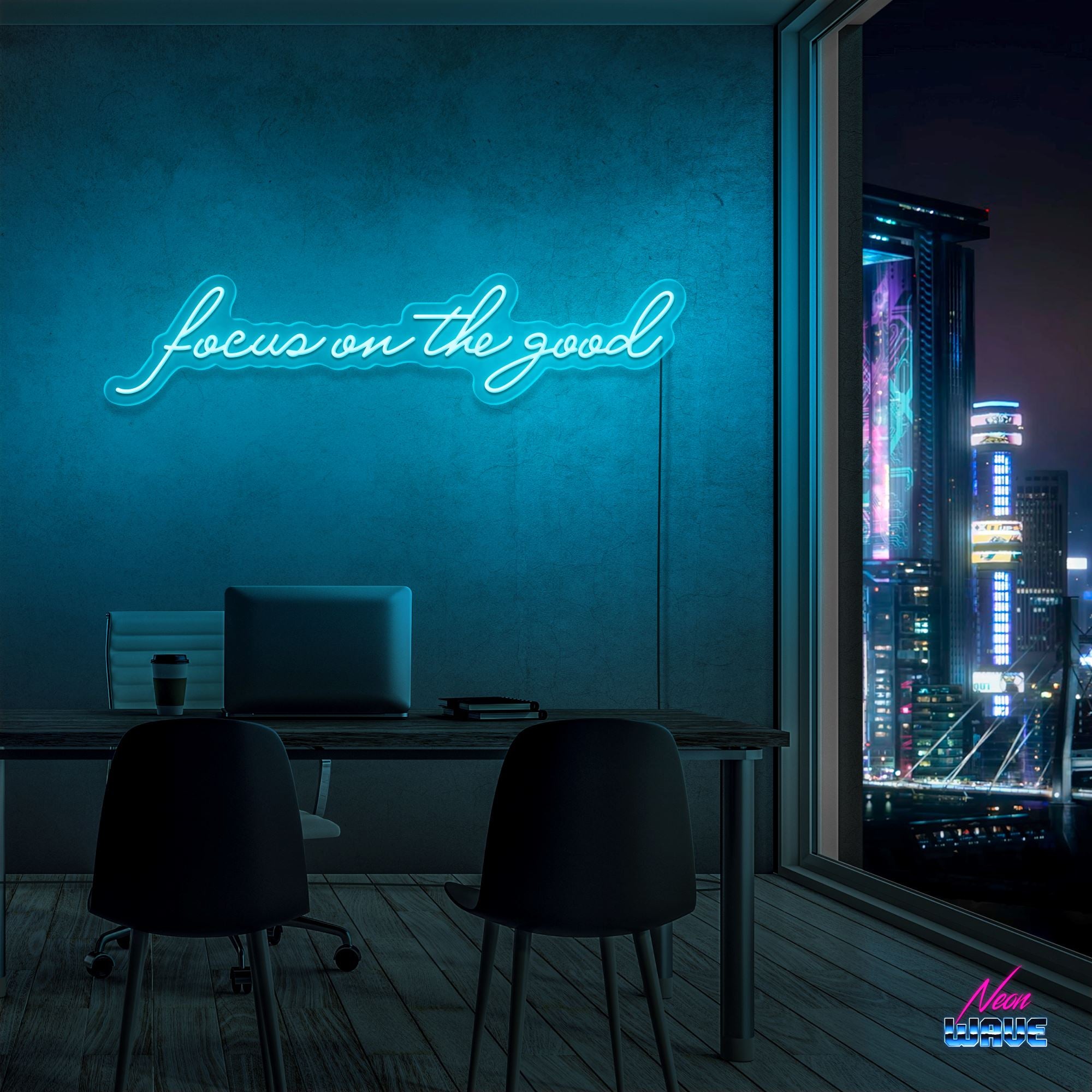 Focus on the good Neon Sign Neonwave.ch 75cm Hellblau 