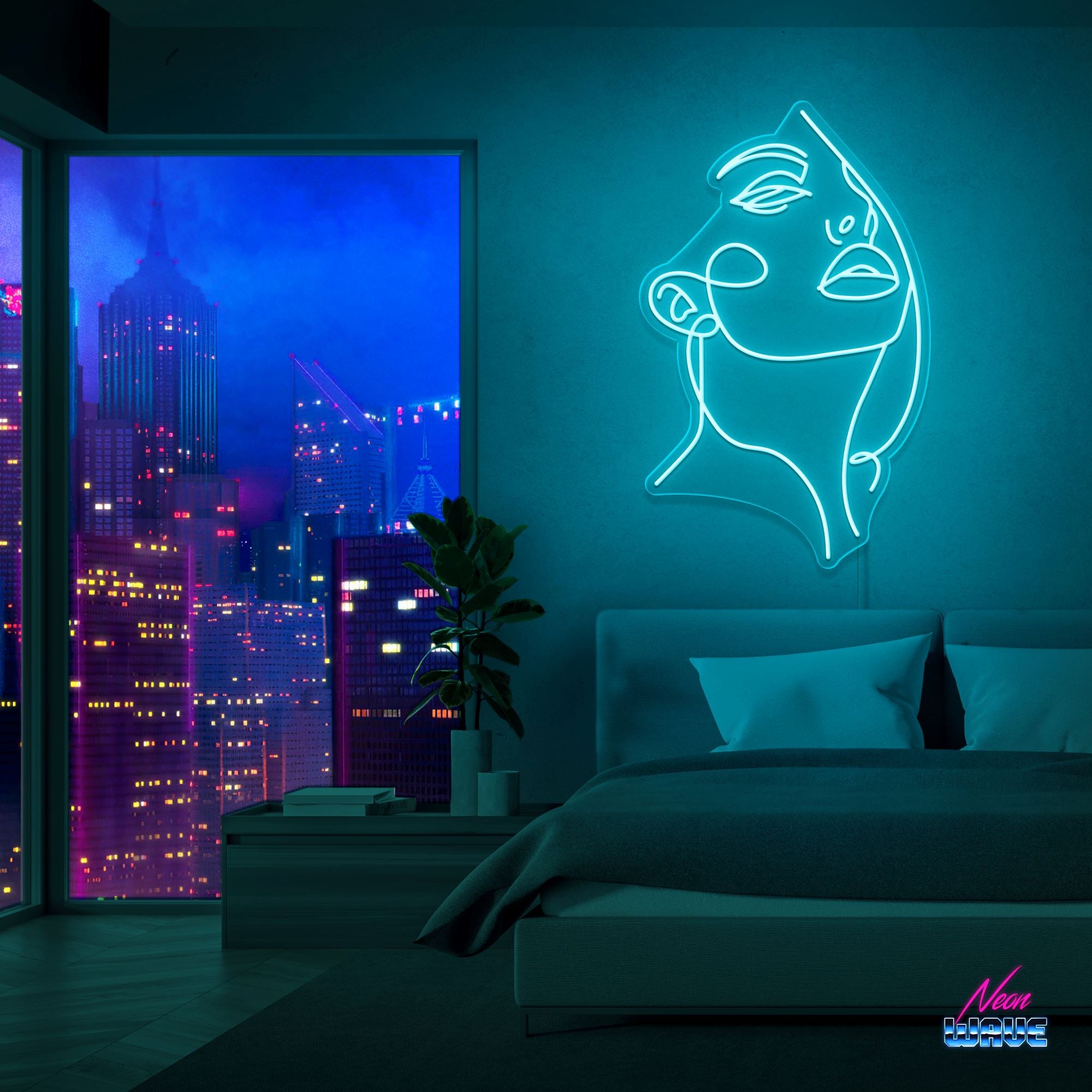 My Beauty Neon Sign Neonwave.ch 100 cm Hellblau 