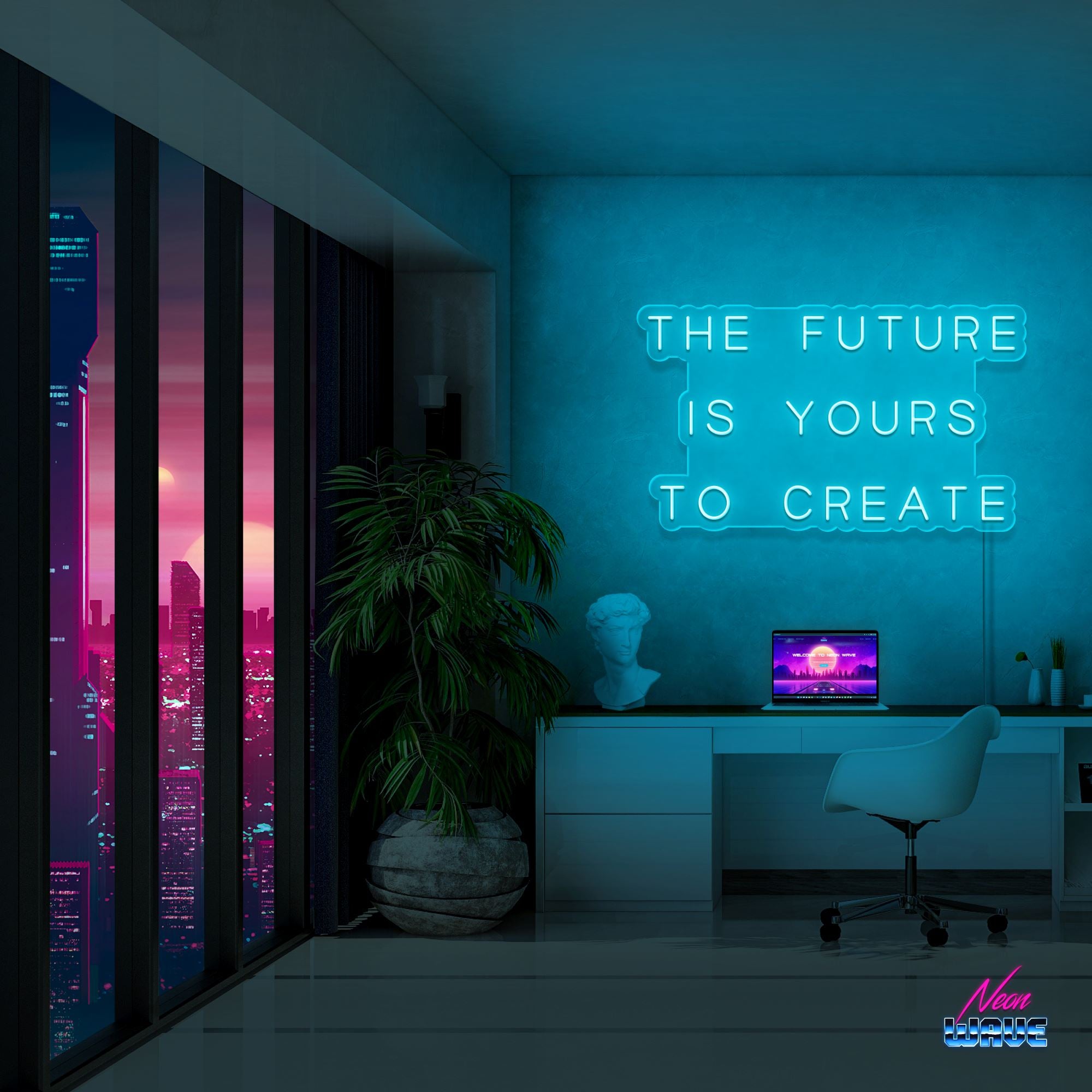 THE FUTURE IS YOURS TO CREATE Neonsign Neonwave.ch 