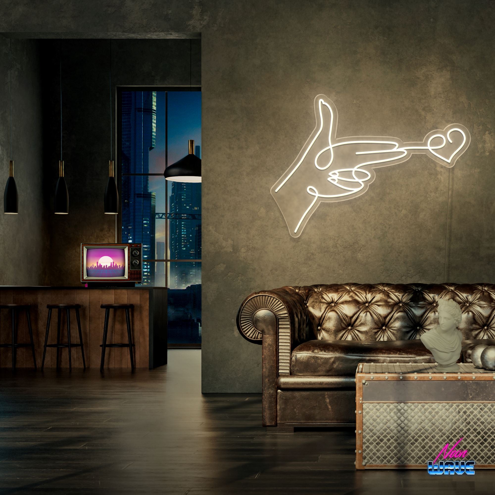 Love Bullet Neon Sign Neonwave.ch 50cm Warmweiss 