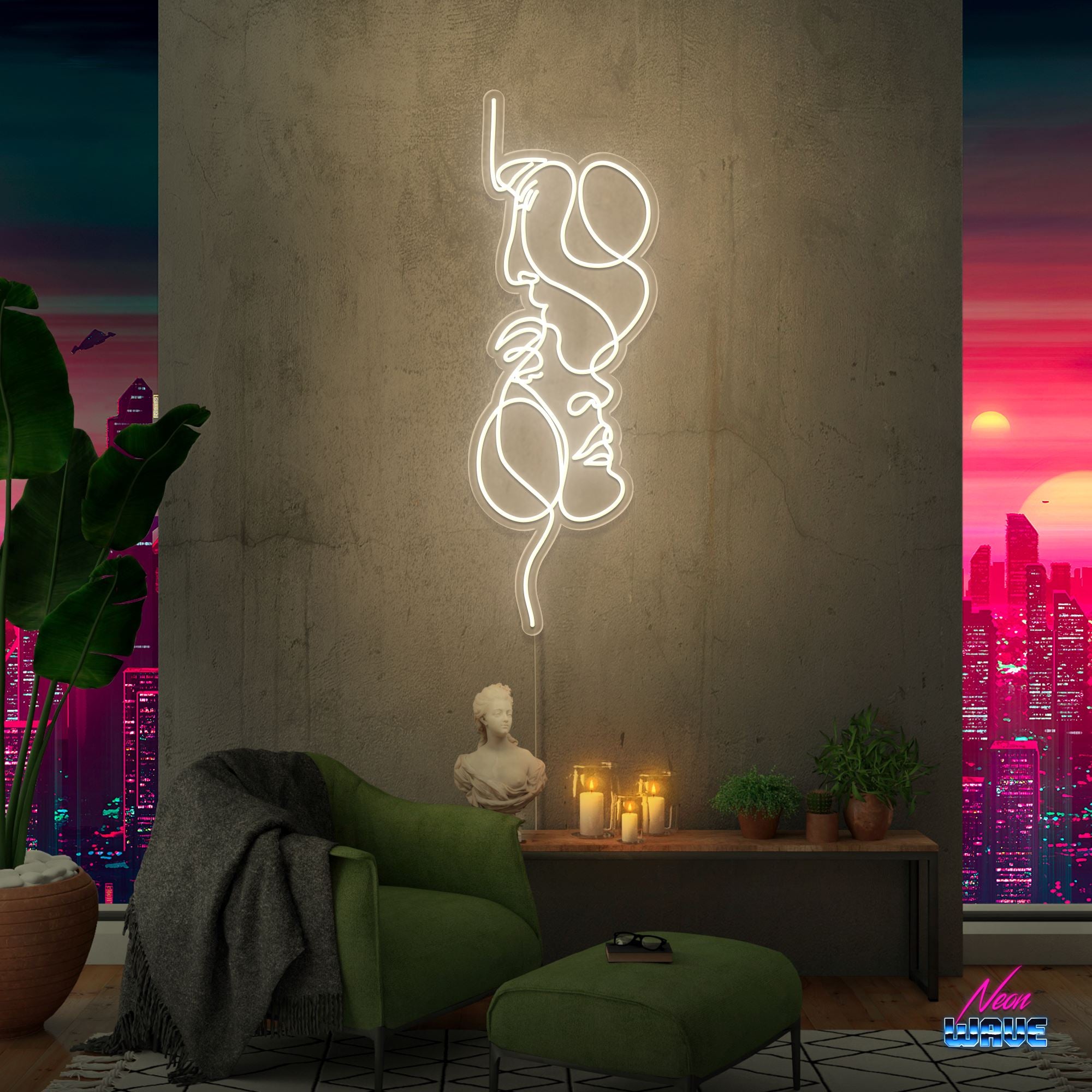 You and Me Neon Sign Neonwave.ch 120 cm Warmweiss 