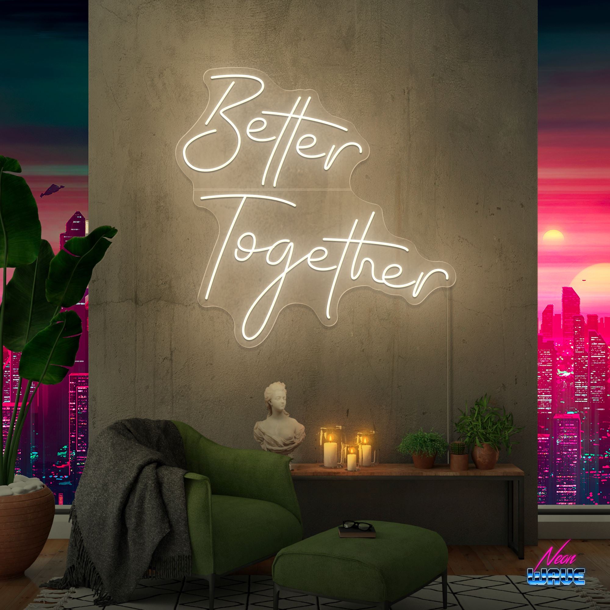 Better Together Neon Sign Neonwave.ch 50cm Warmweiss 