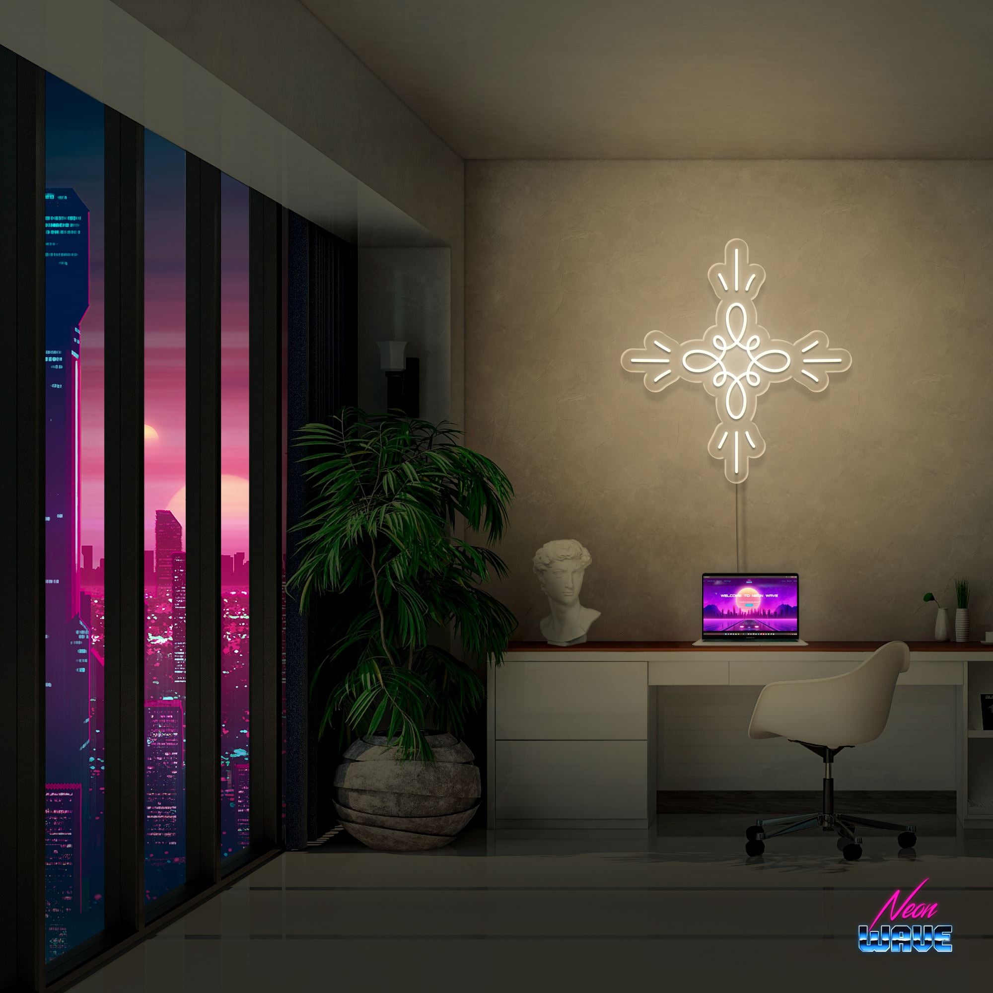 Inner Peace Neon Sign Neonwave.ch 50 cm Warmweiss 