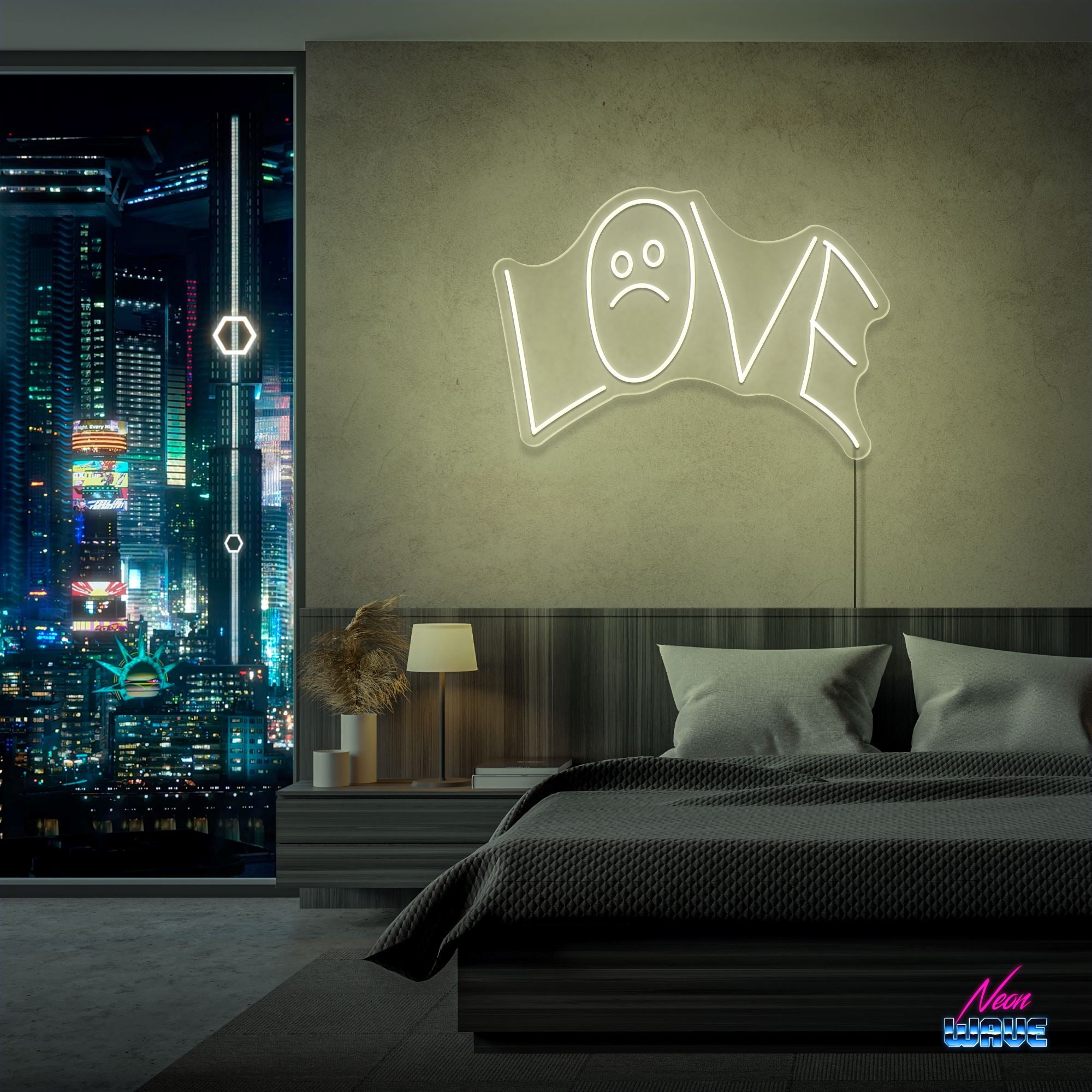 LOVE :( by "Lil Peep" Neon Sign Neonwave.ch 50cm Warmweiss 