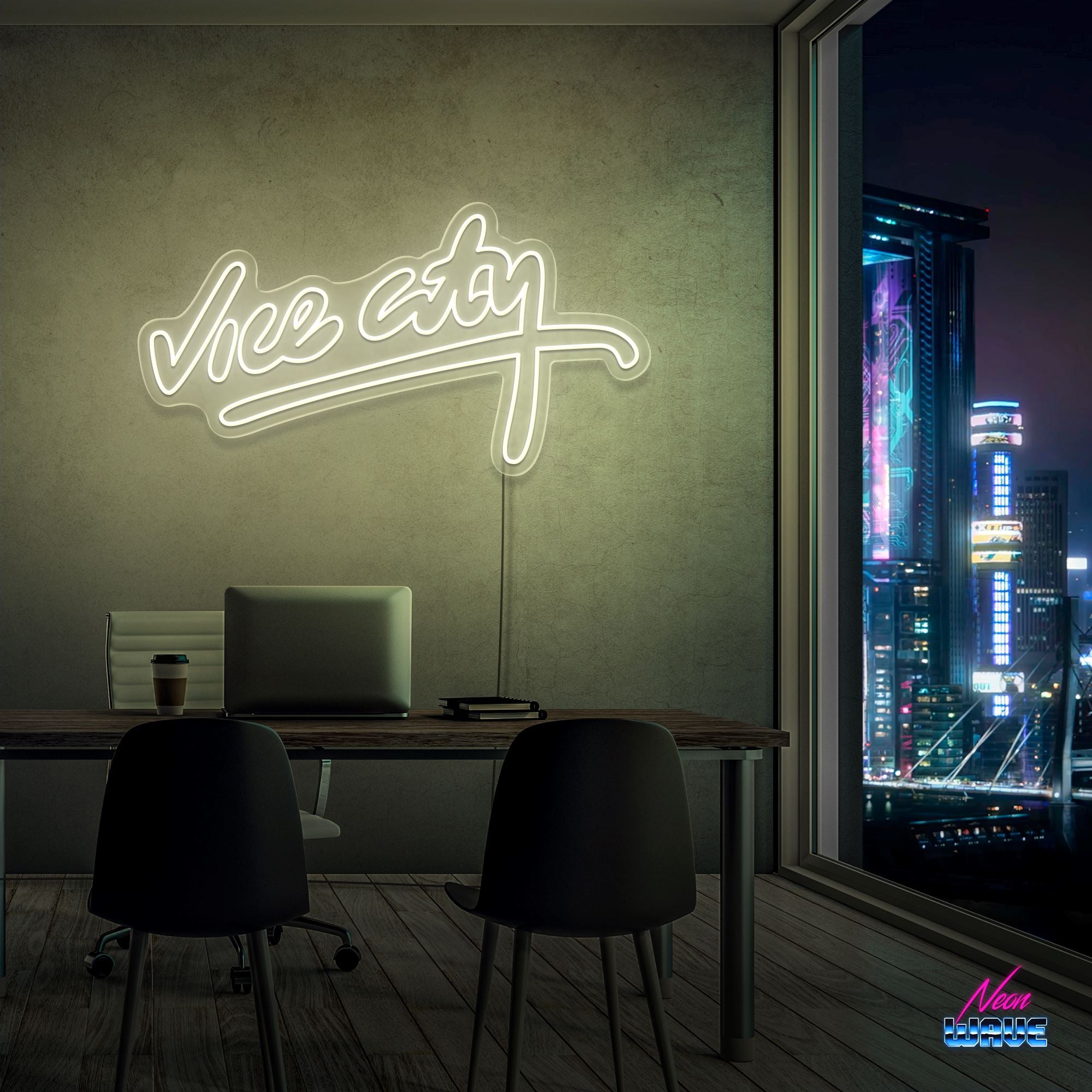 Vice City Neon Sign Neonwave.ch 50cm Warmweiss 