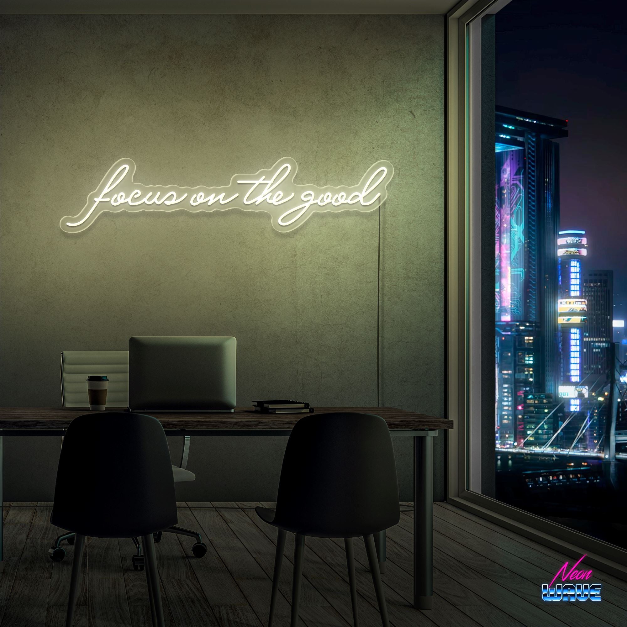 Focus on the good Neon Sign Neonwave.ch 75cm Warmweiss 