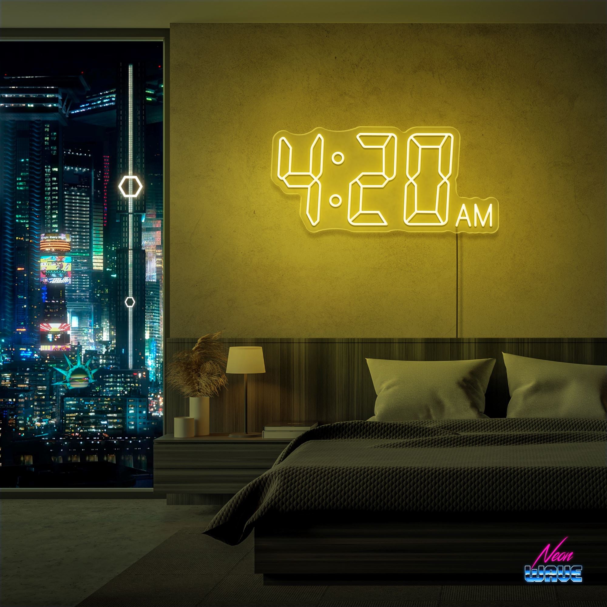 4:20 Neon Sign Neonwave.ch 50cm Gelb 
