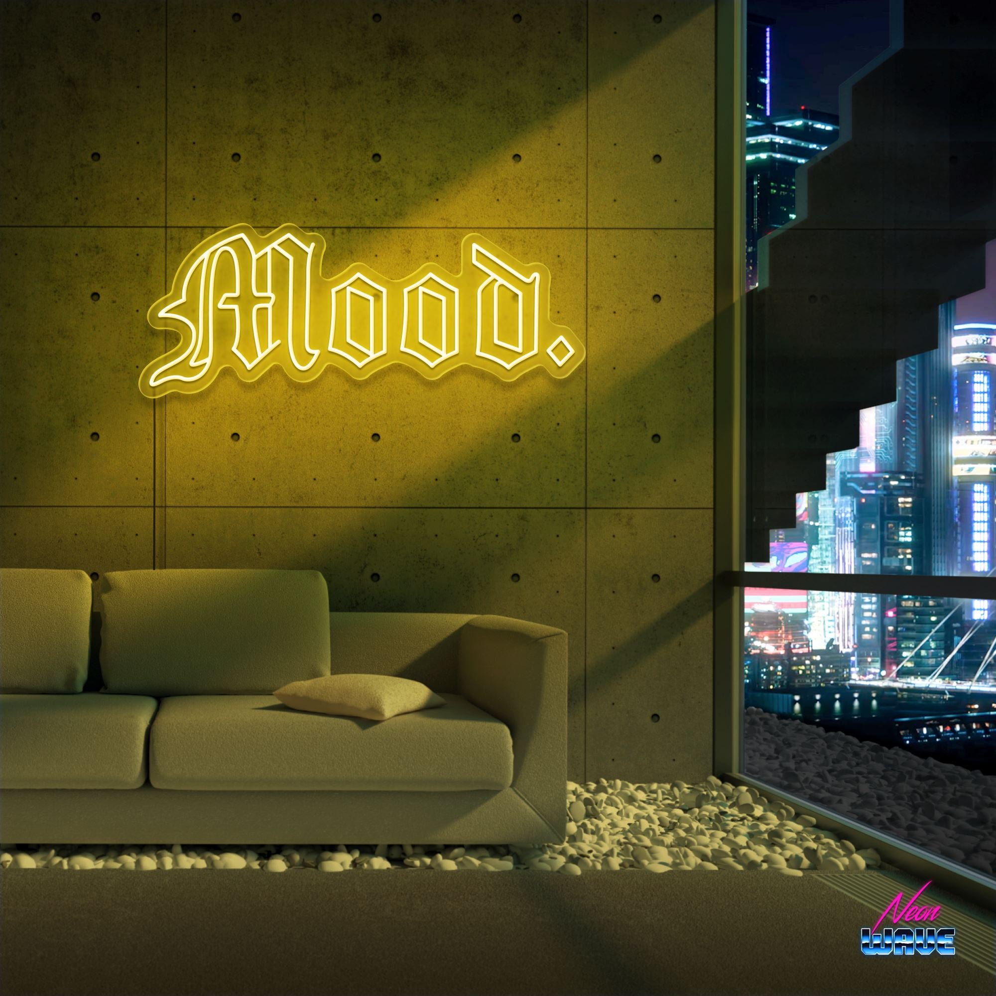 Mood. Neon Sign Neonwave.ch 75cm Gelb 