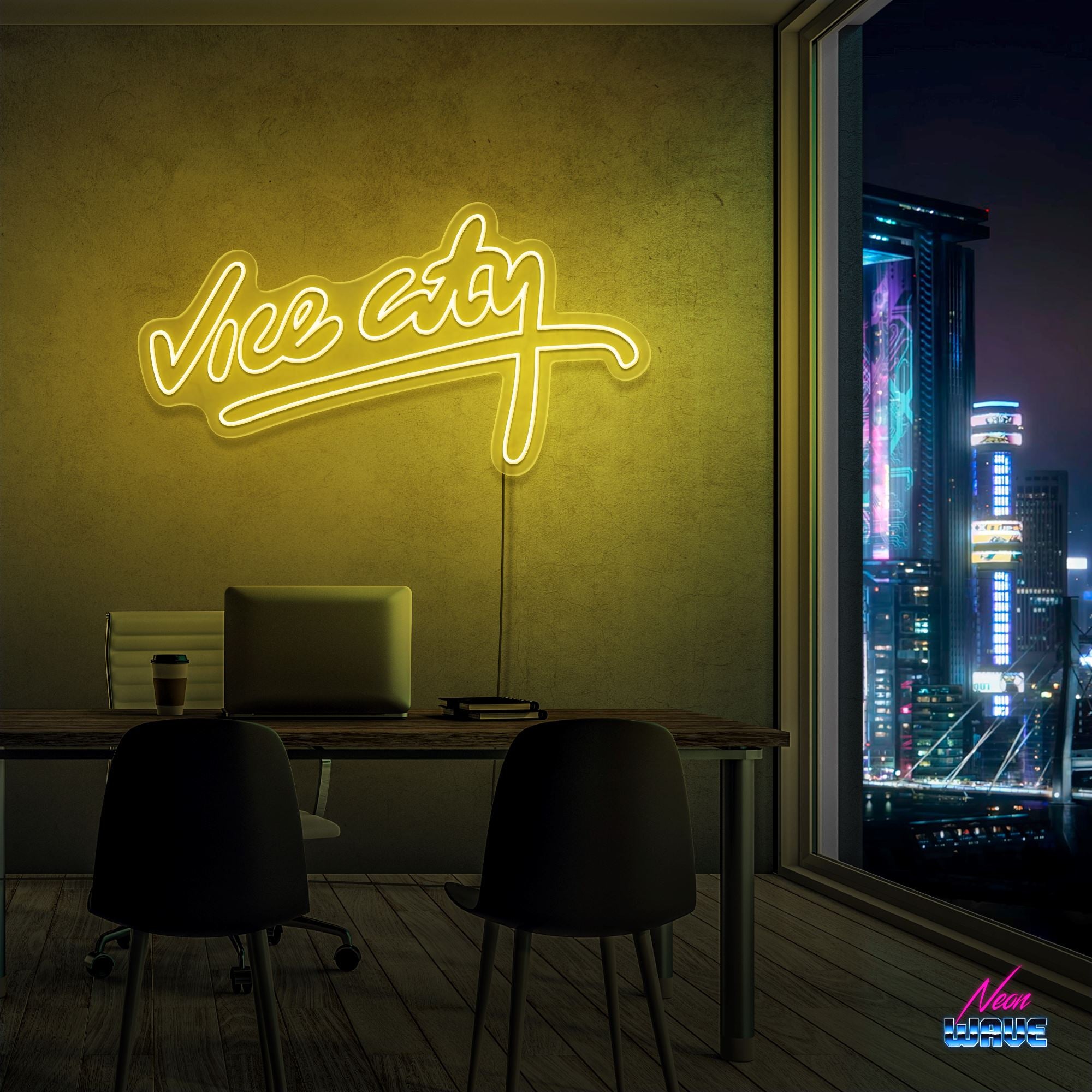 Vice City Neon Sign Neonwave.ch 50cm Gelb 