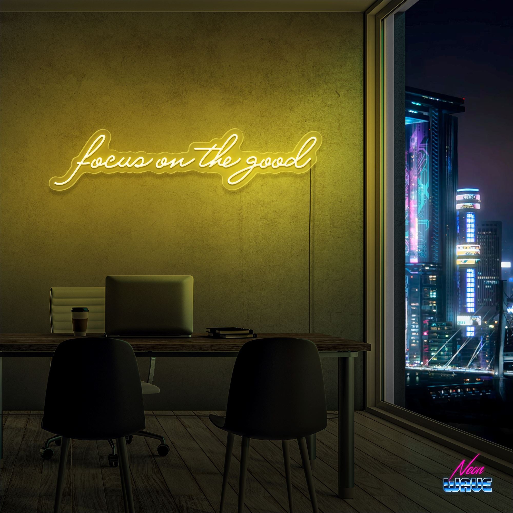 Focus on the good Neon Sign Neonwave.ch 75cm Gelb 