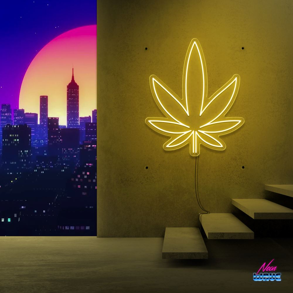 WEED Neon Sign Neonwave.ch 50cm Gelb 