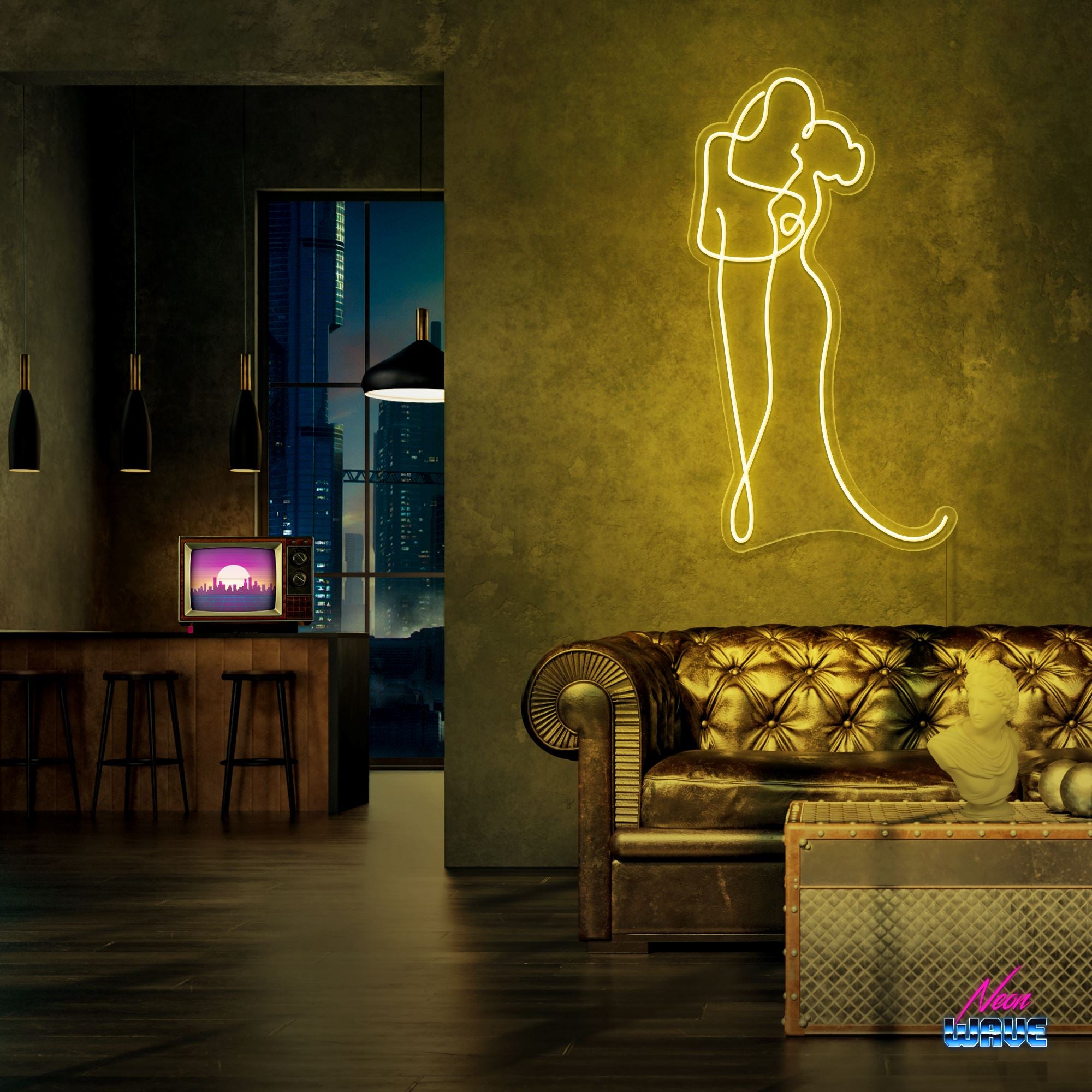 Marriage Neon Sign Neonwave.ch 75 cm Gelb 